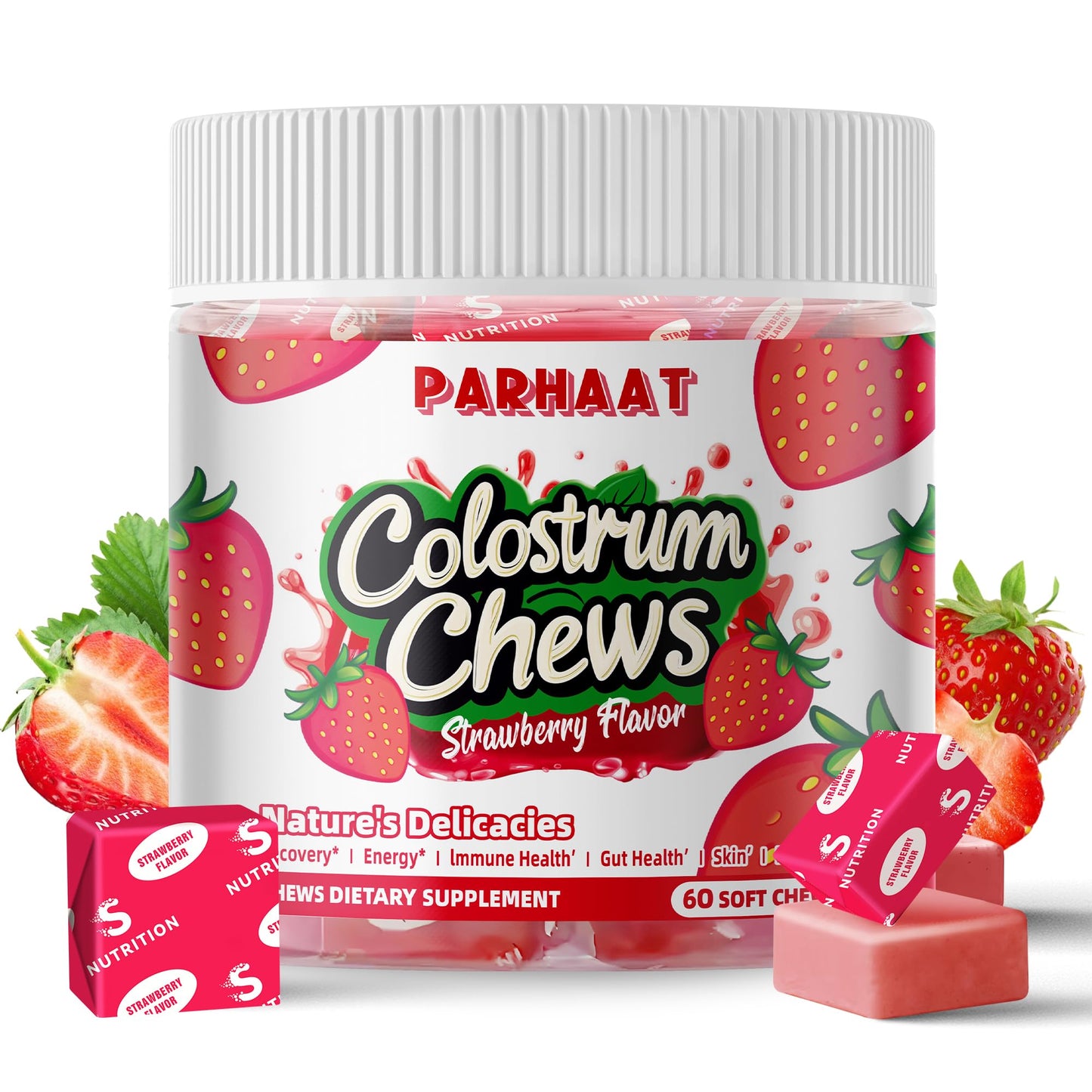 Parhaat Bovine Colostrum Chews Soft Chews 60 Count