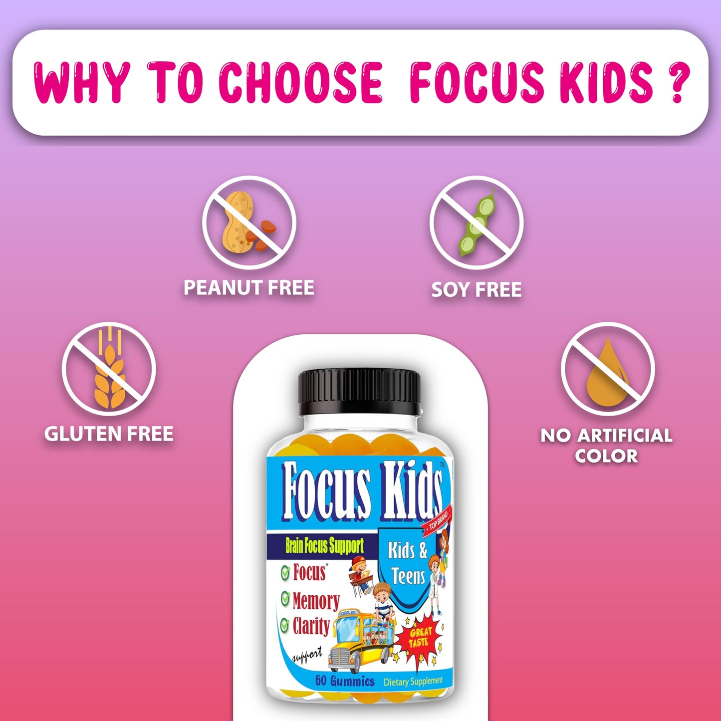 Celebrity LifeStyle Product Focus Kids Gummies, 60 Count
