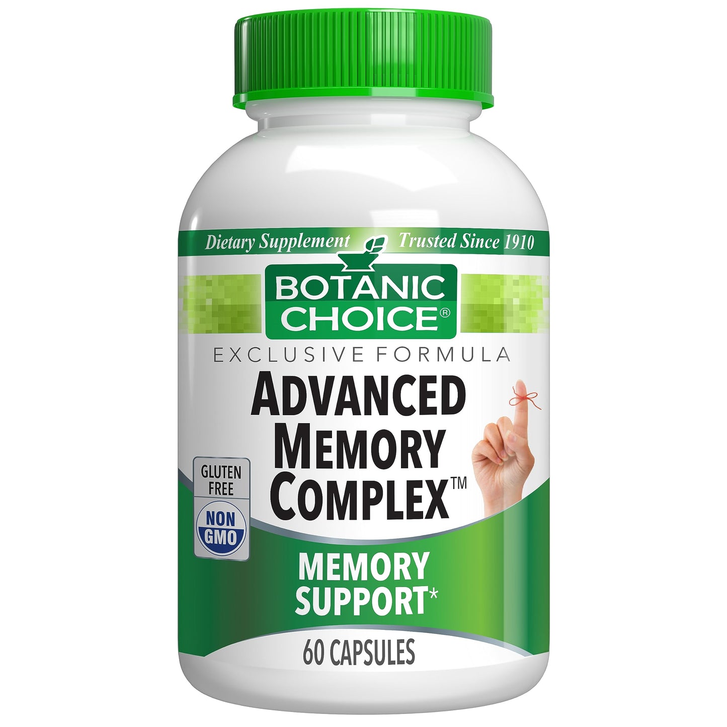 Botanic Choice Advanced Memory Complex - Mood Support Brain Supplements for Memory and Focus - Proprietary Herbal Blend with Ginkgo Biloba Capsules, 60 Count