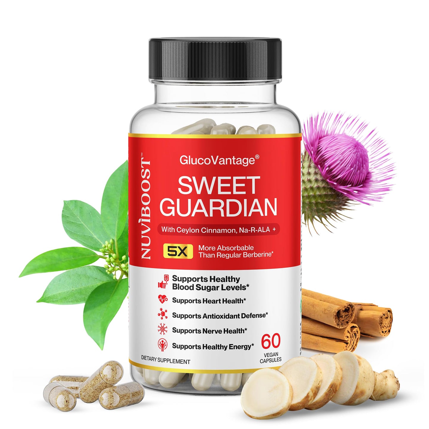 NUVIBOOST Super Dihydroberberine (GlucoVantage®) 200mg Capsule, 60 Count
