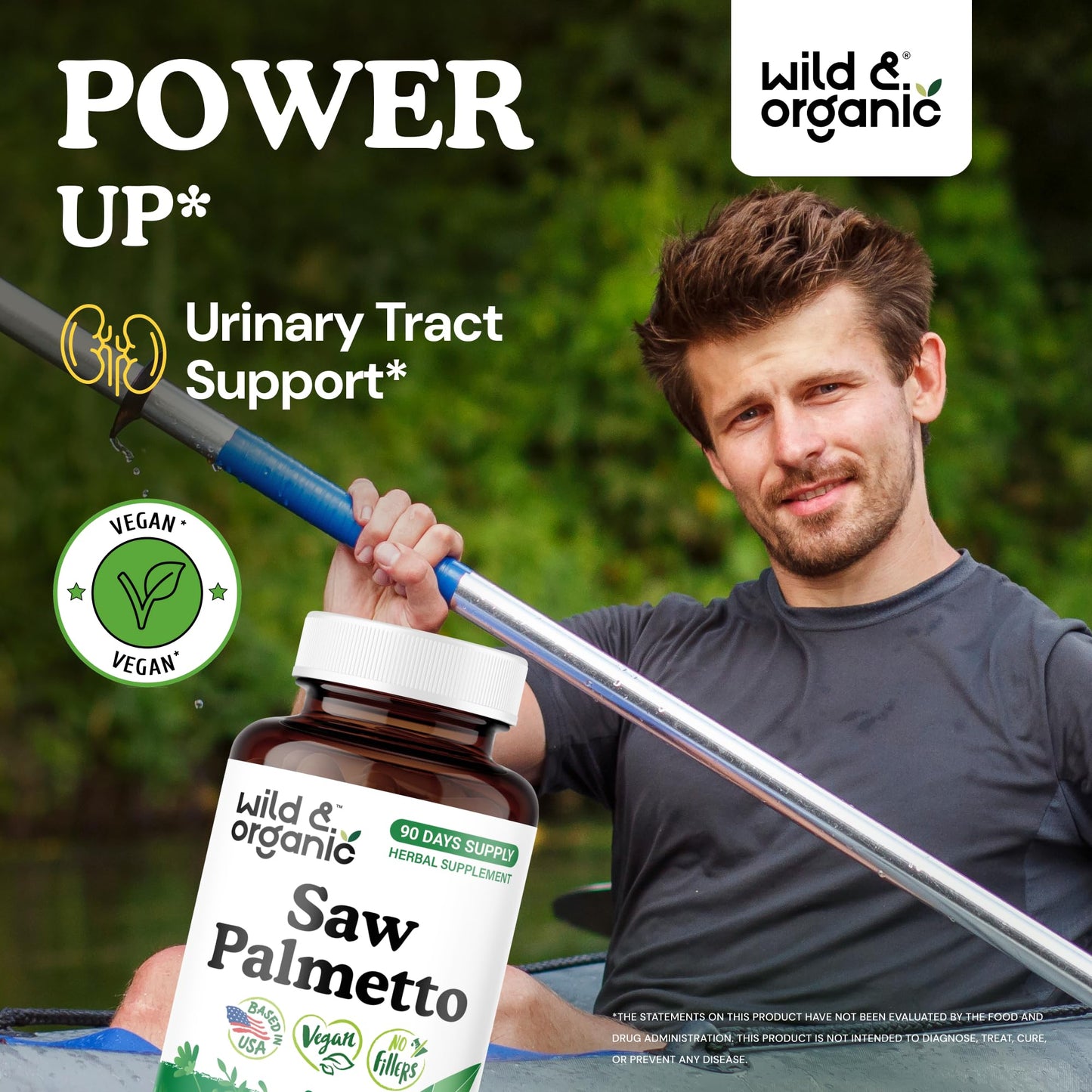 Wild & Organic Saw Palmetto 500 mg Capsules, 90 Count