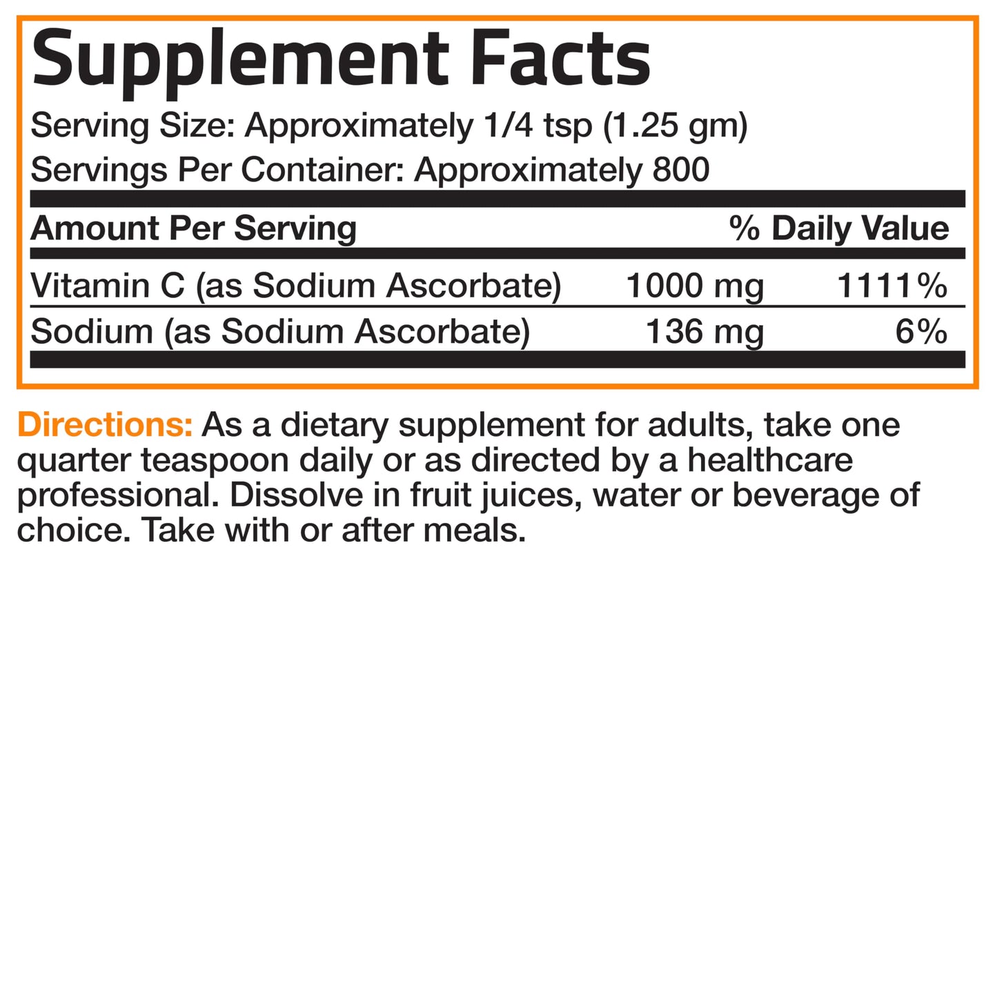 Bronson Vitamin C Powder 35.3 oz