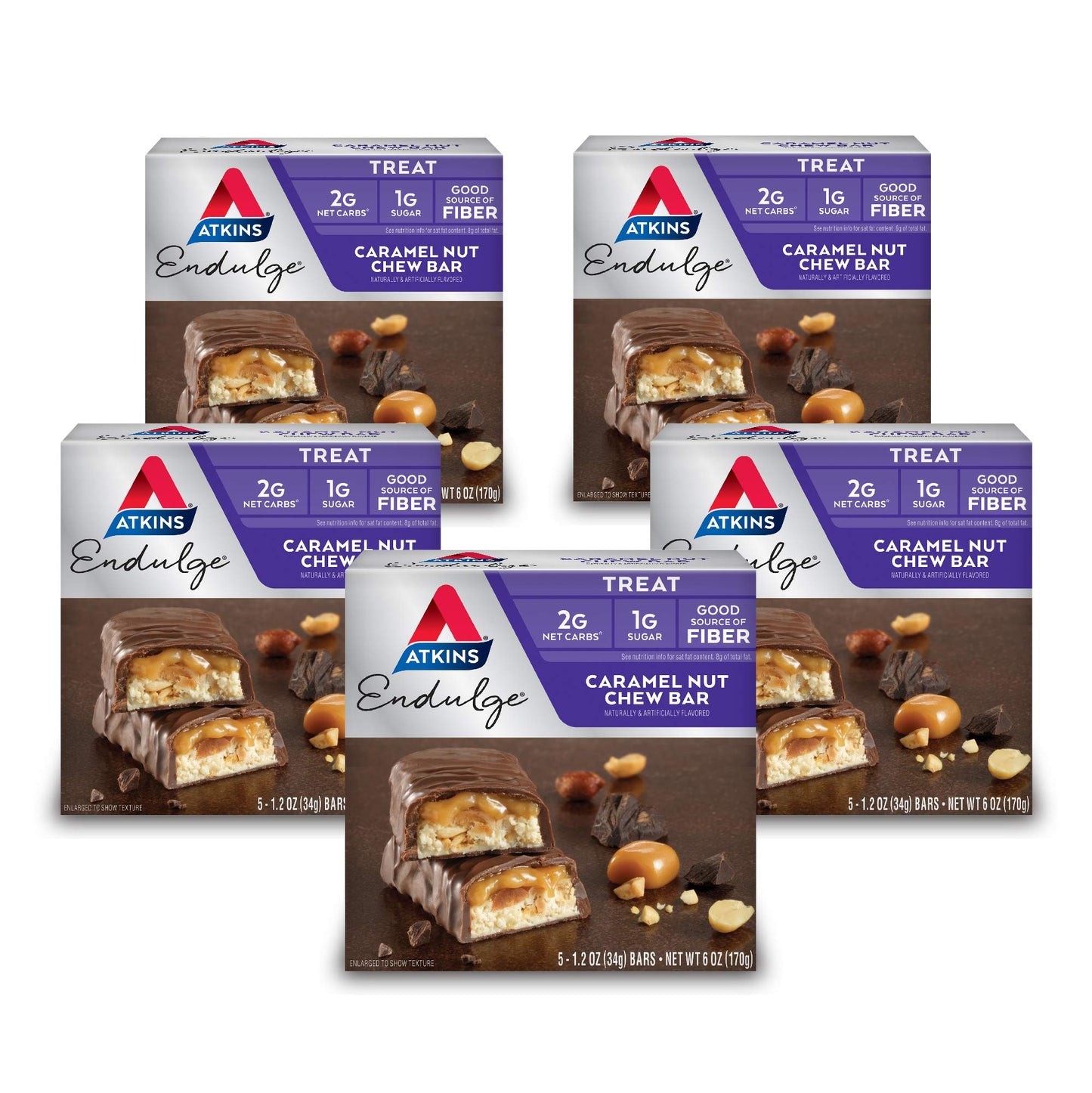 Atkins Endulge Treat Caramel Nut Chew Bar, 30 Bars