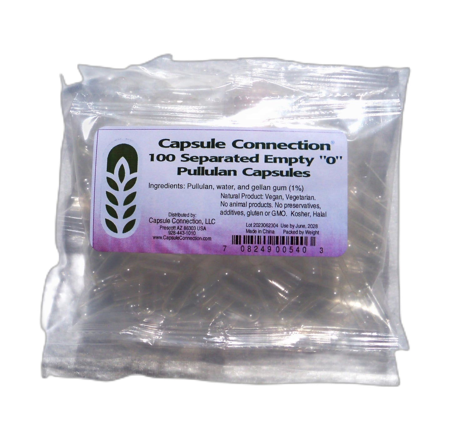 Capsule Connection Separated Empty Pullulan Capsules, Size 0, 500 Count