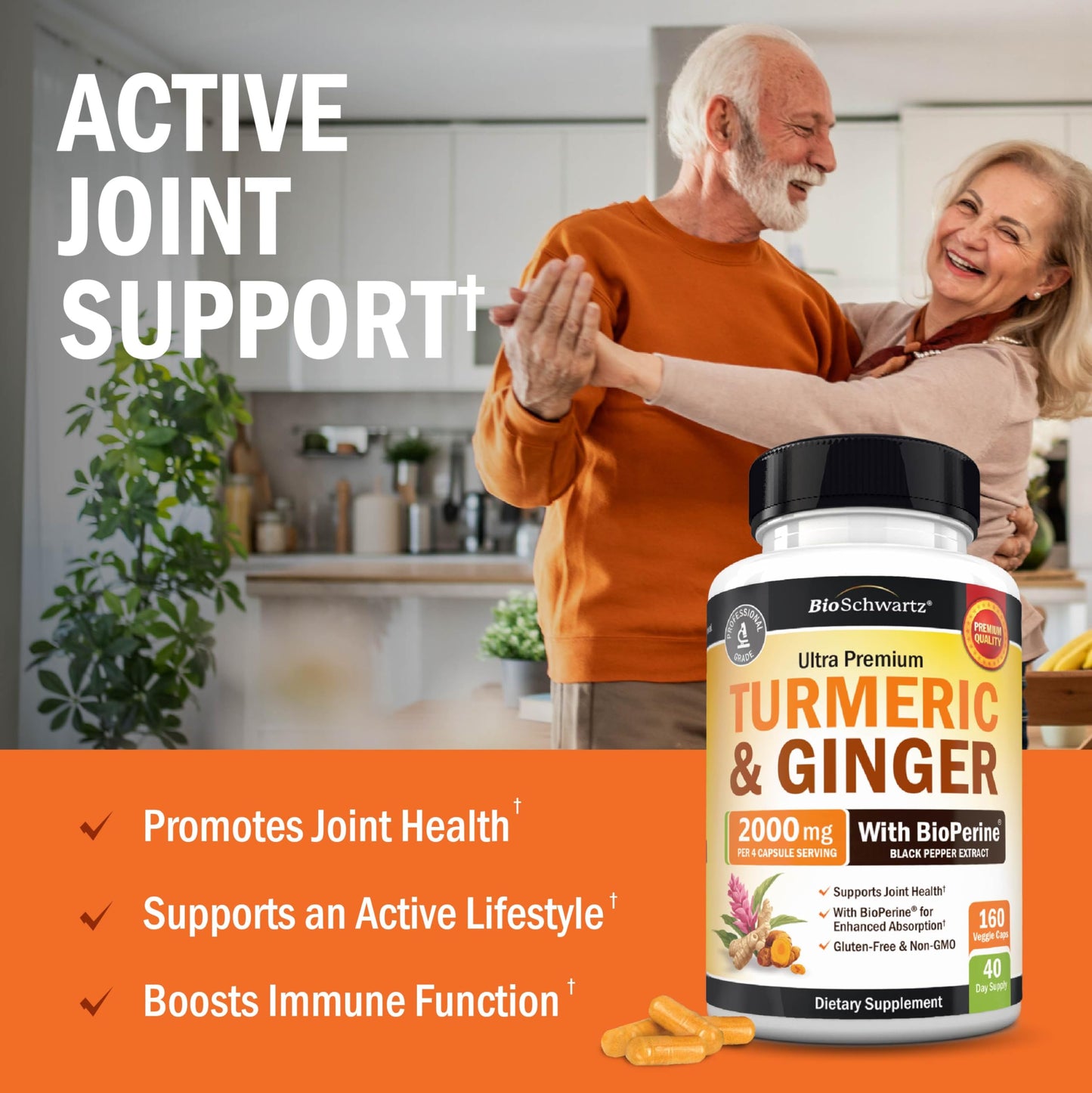 BioSchwartz Turmeric and Ginger with BioPerine Capsules, 160 Count
