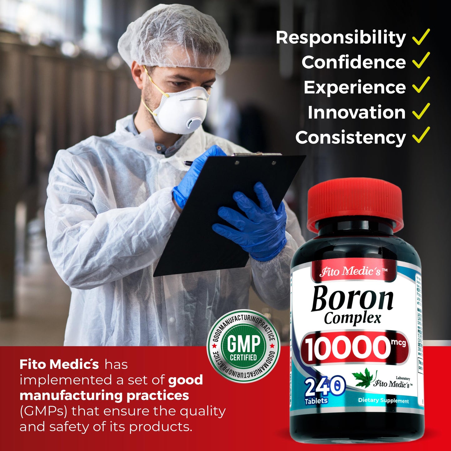FITO MEDIC'S Boron 10 mg Tablets, 240 Count