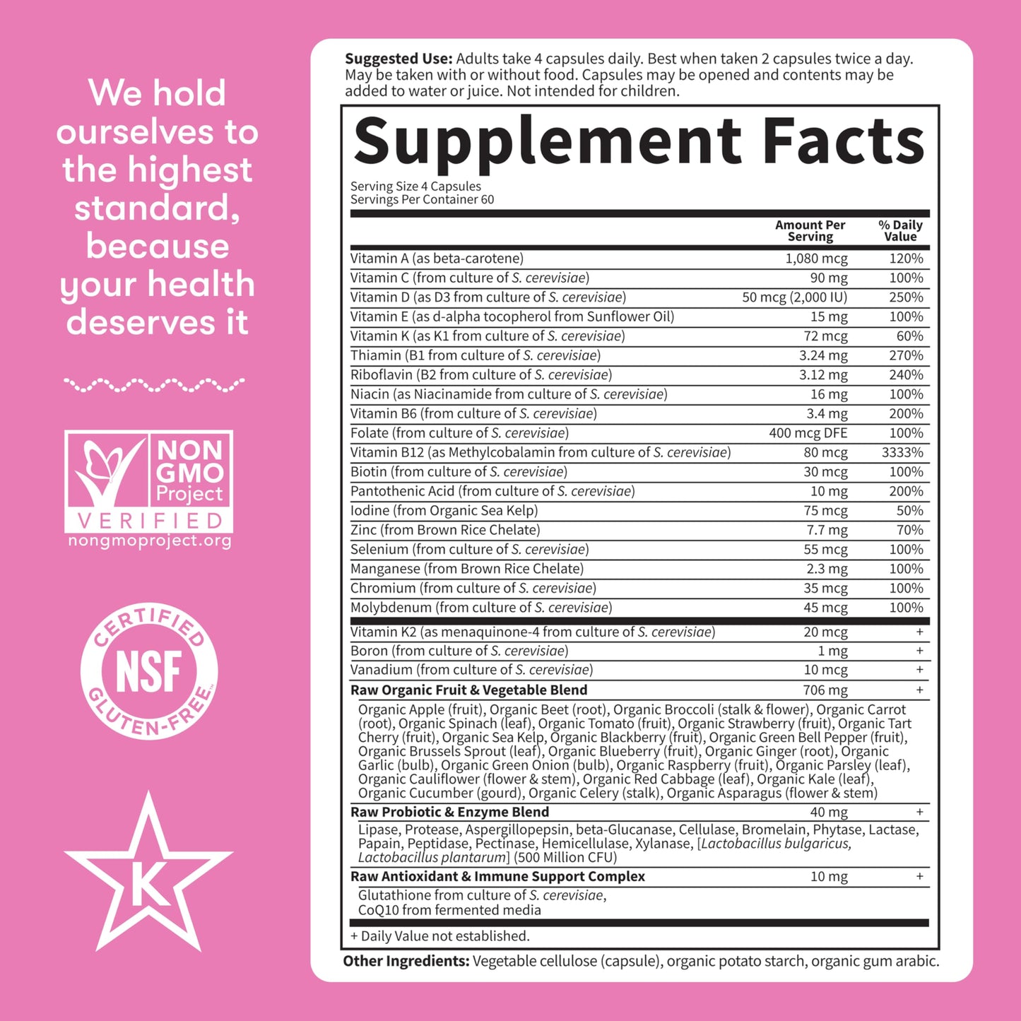 Garden of Life Vitamin Code Multivitamin for Women 50 & Over, 240 Capsules