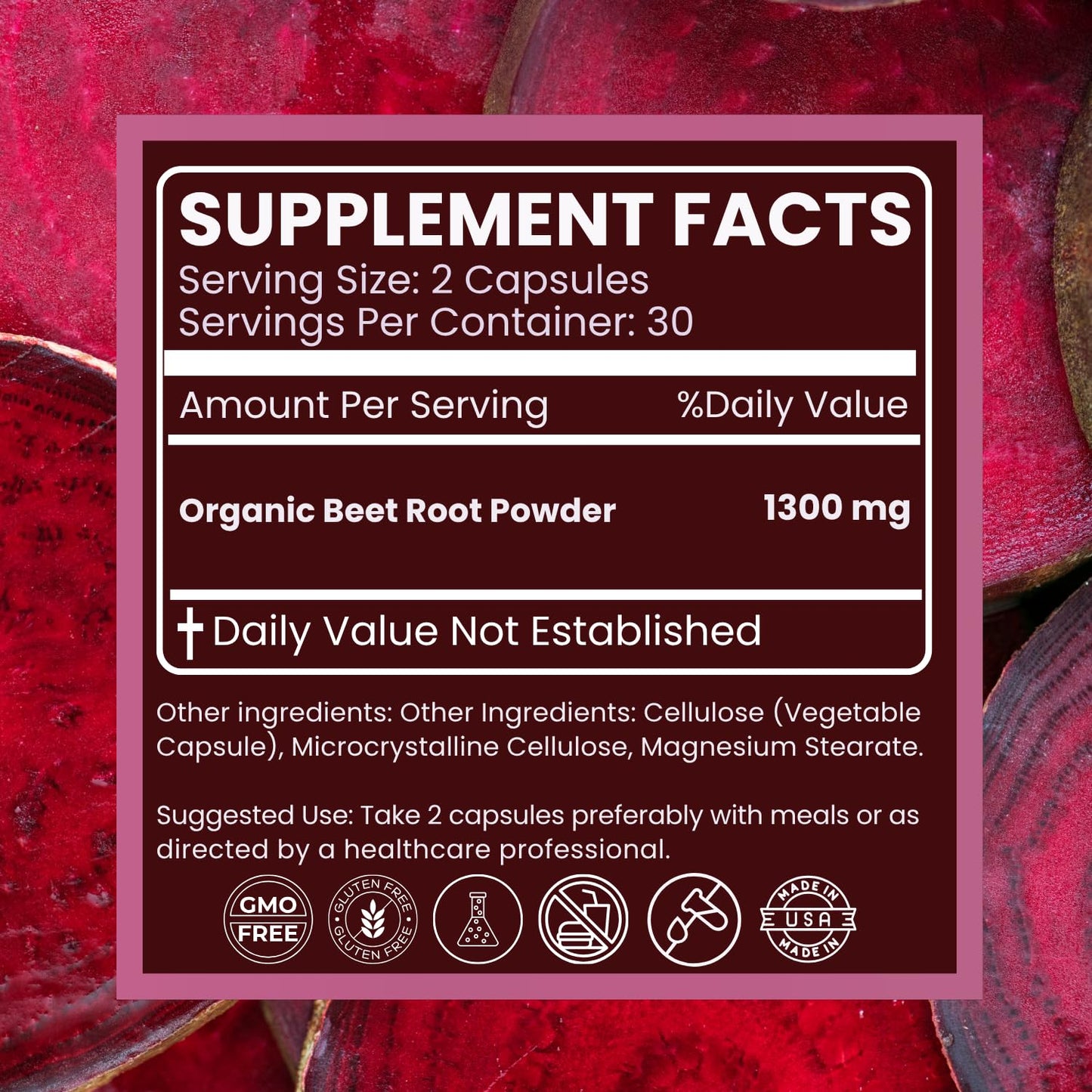 THE ENCLARE NUTRITION Beet Root Capsules 1300mg, 60 Capsules