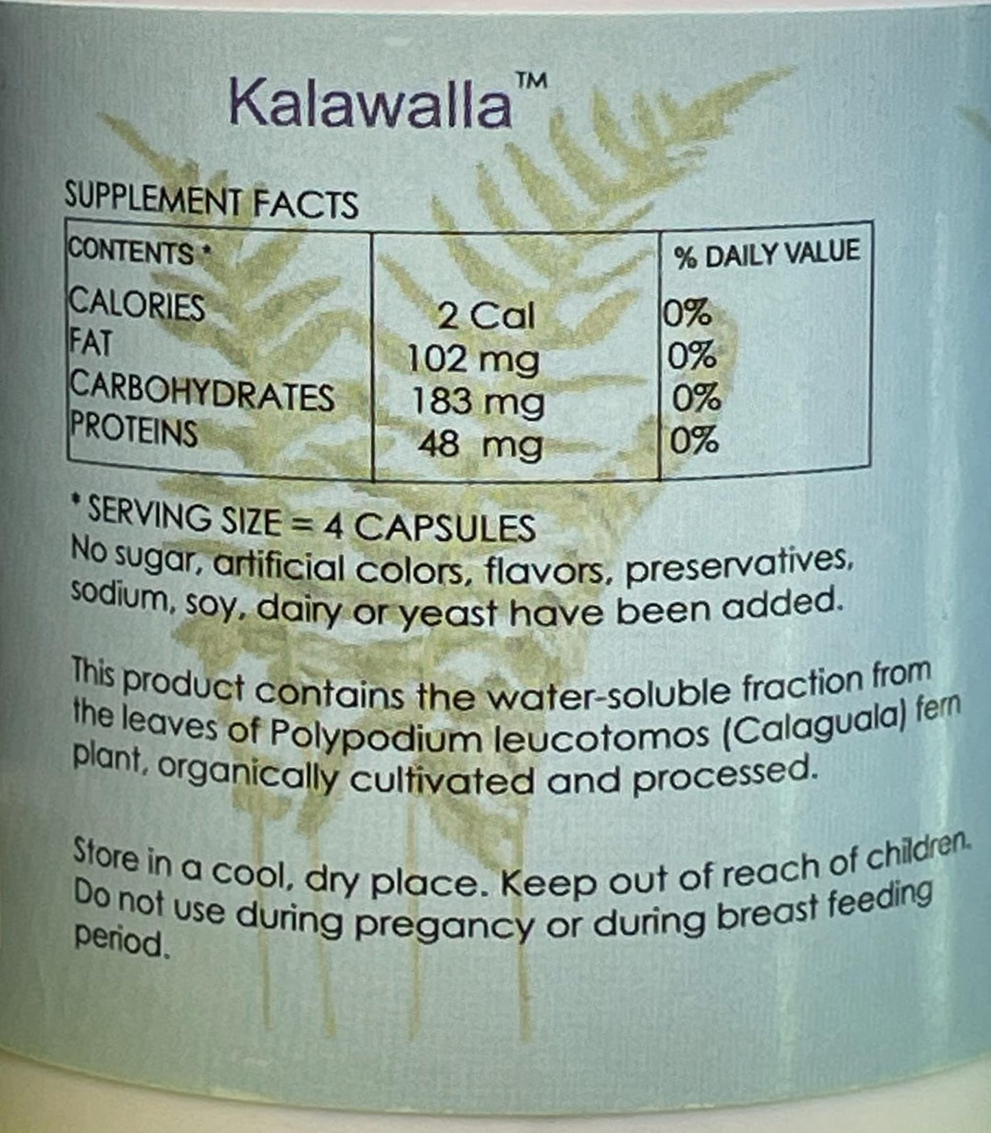 Kalawalla Organic Hope with Polypodium Leucotomos for Immune System Support, Highest Potency 50:1 Extract Ratio 400mg, Capsule, 360 Capsules