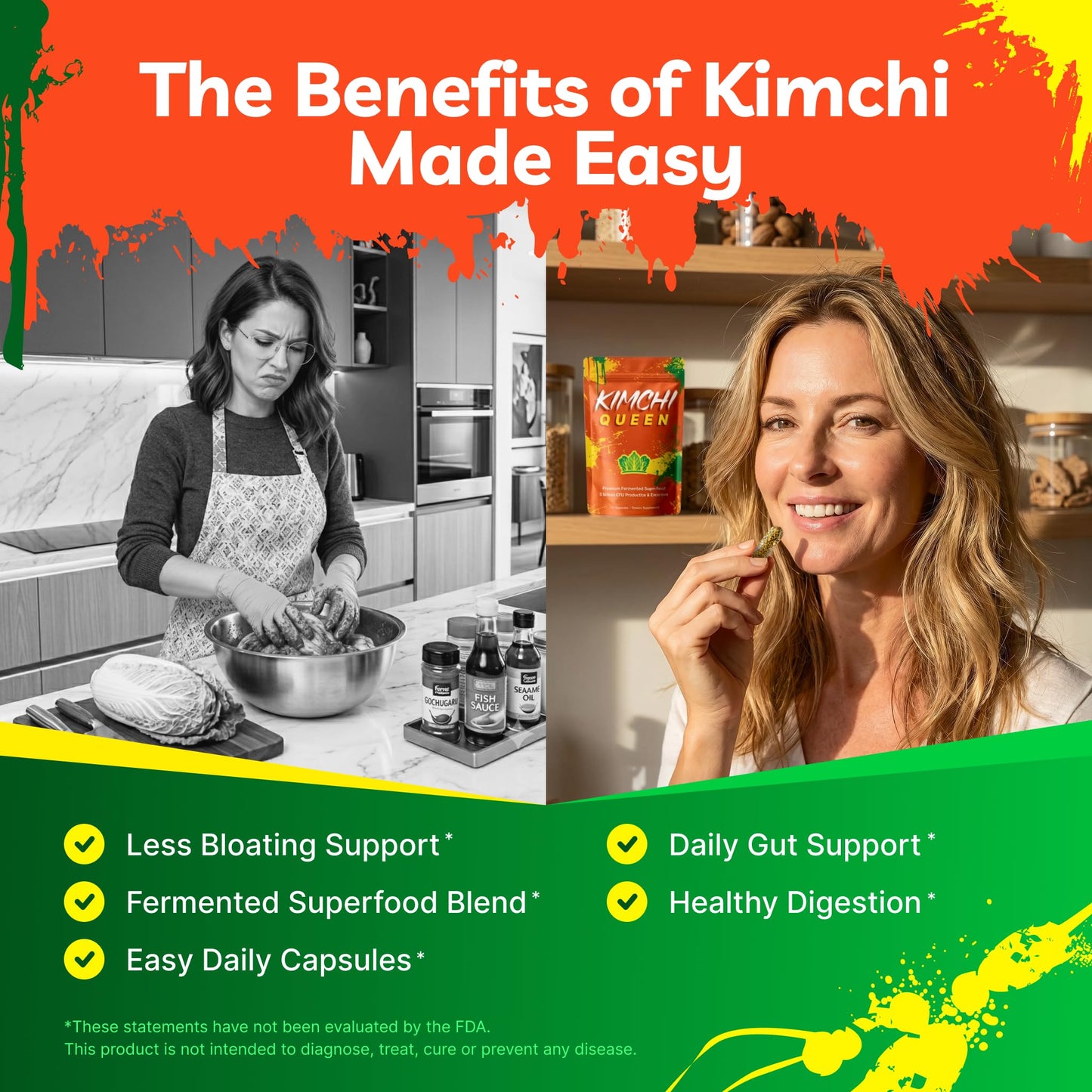 Kimchi Queen Premium Fermented Kimchi Supplement Capsules 120
