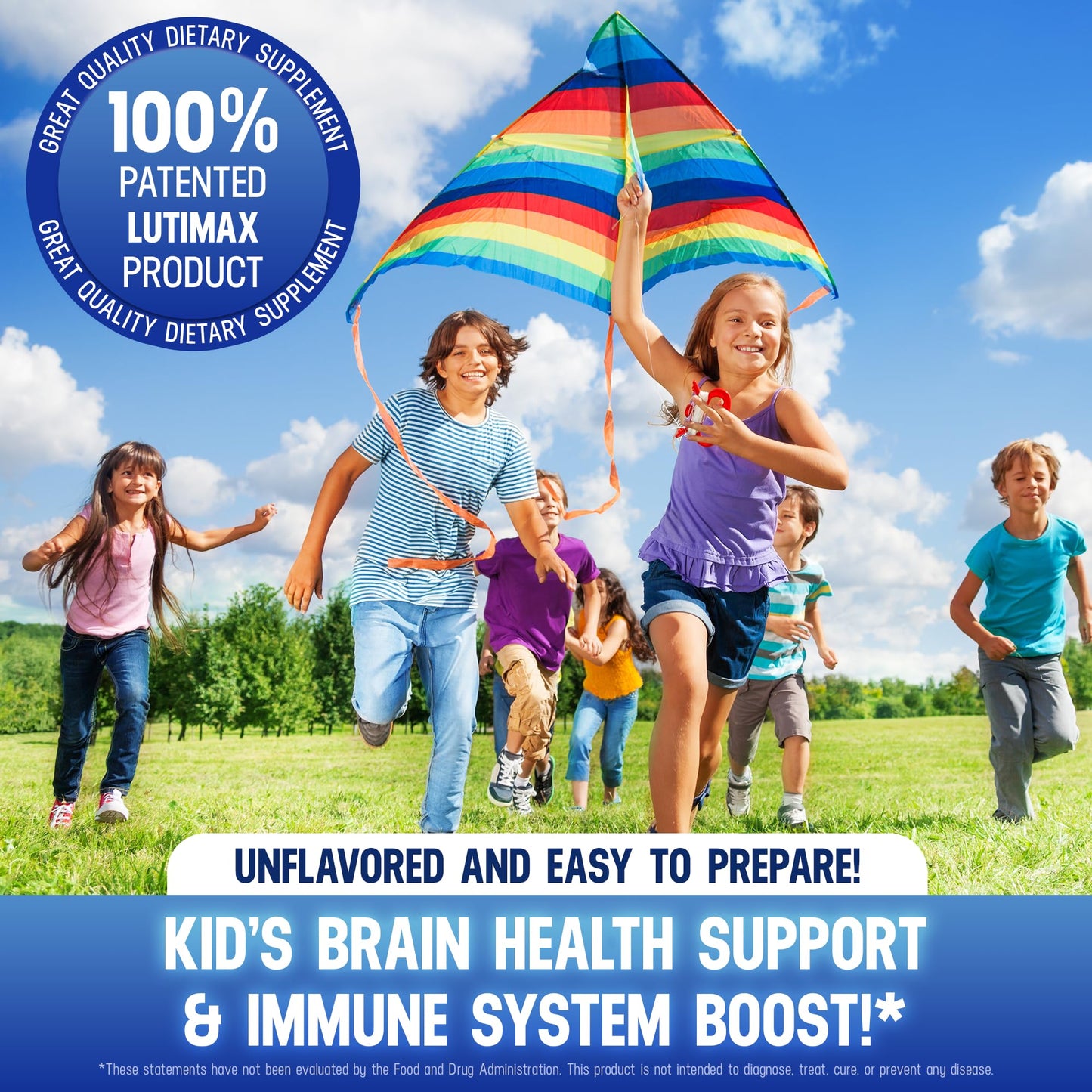 Luti Lutimax Pediatric Powder Brain Supplement with Luteolin, Rutin & L-Theanine - Kids Memory, Focus, Muscle & Immune Support Brain Supplement - Nootropic Antioxidants for Brain Health Support 1.1 Ounce