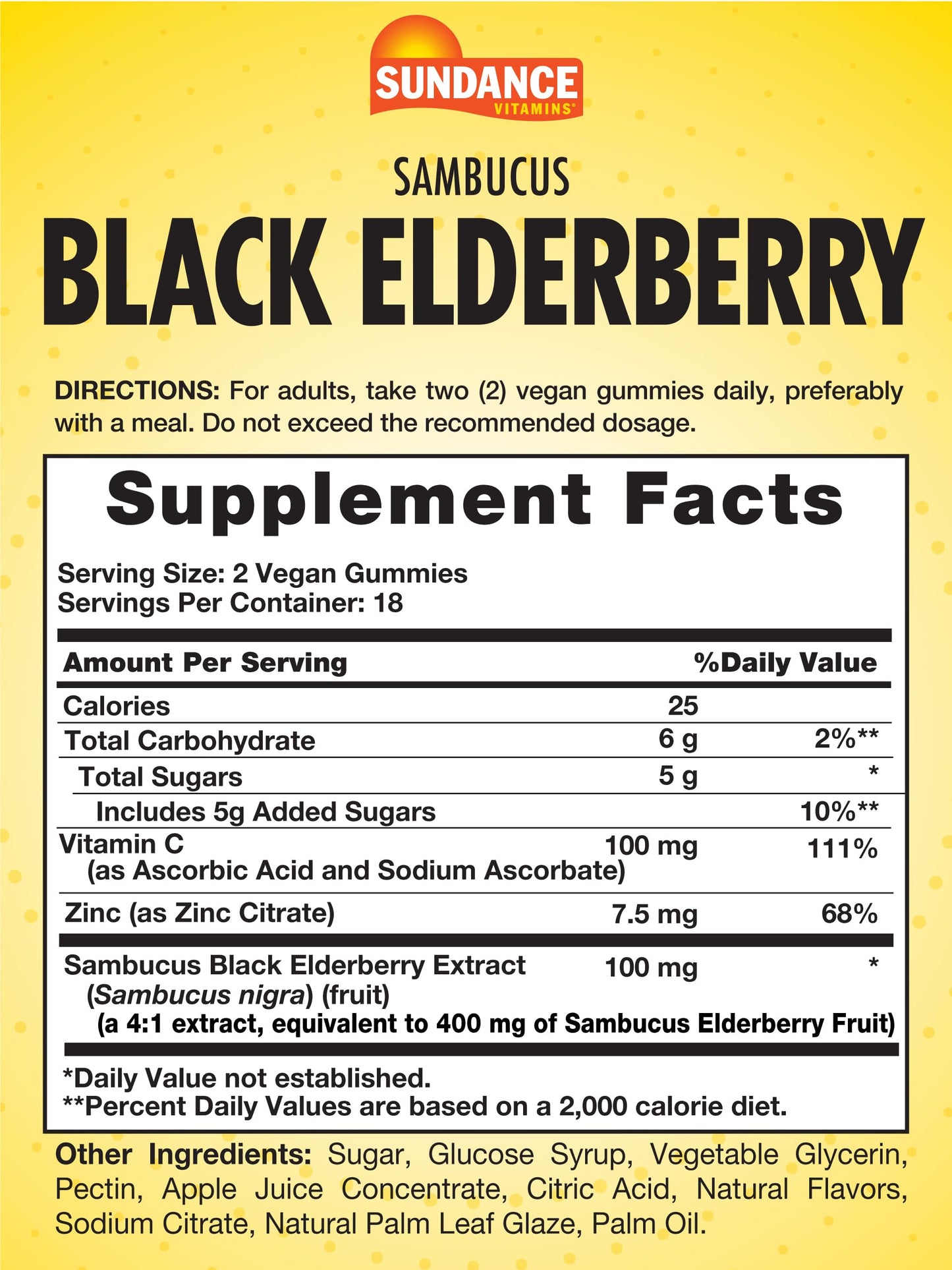 Sundance Elderberry Gummies for Adults 36 Count