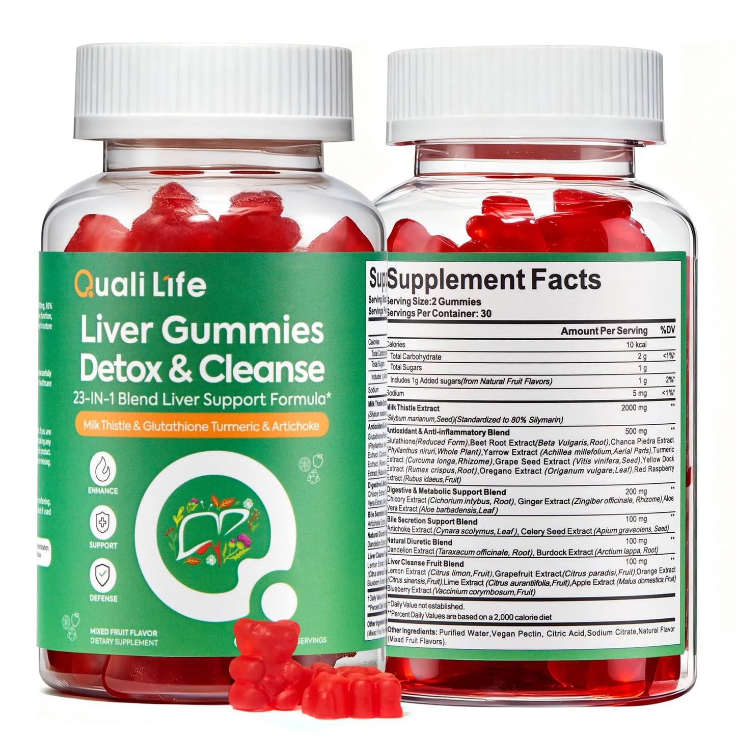 QualiLife Liver Cleanse Detox & Repair Gummy, 60 Gummies