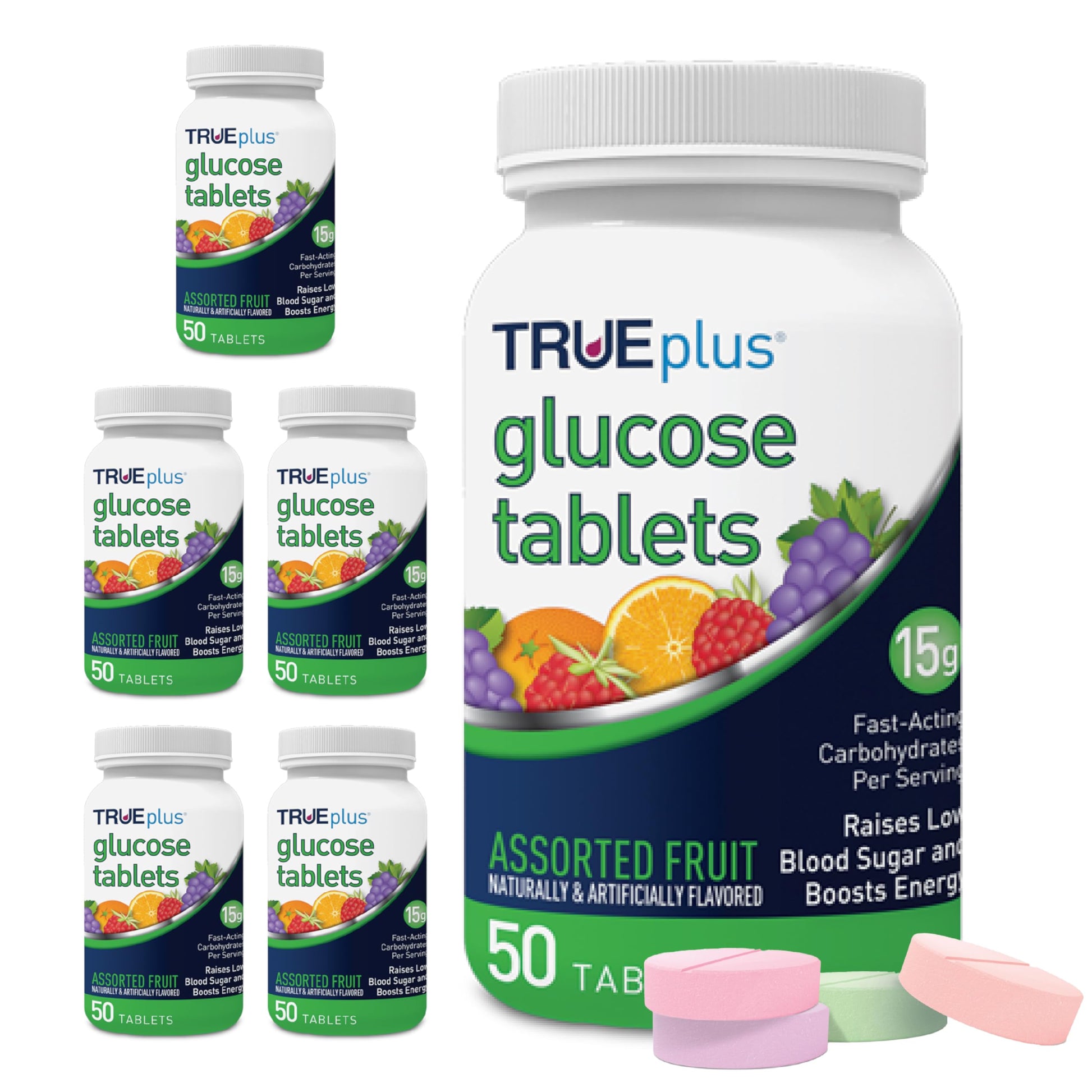 TRUEplus Glucose Tablets, Chewable, 300 Tablets