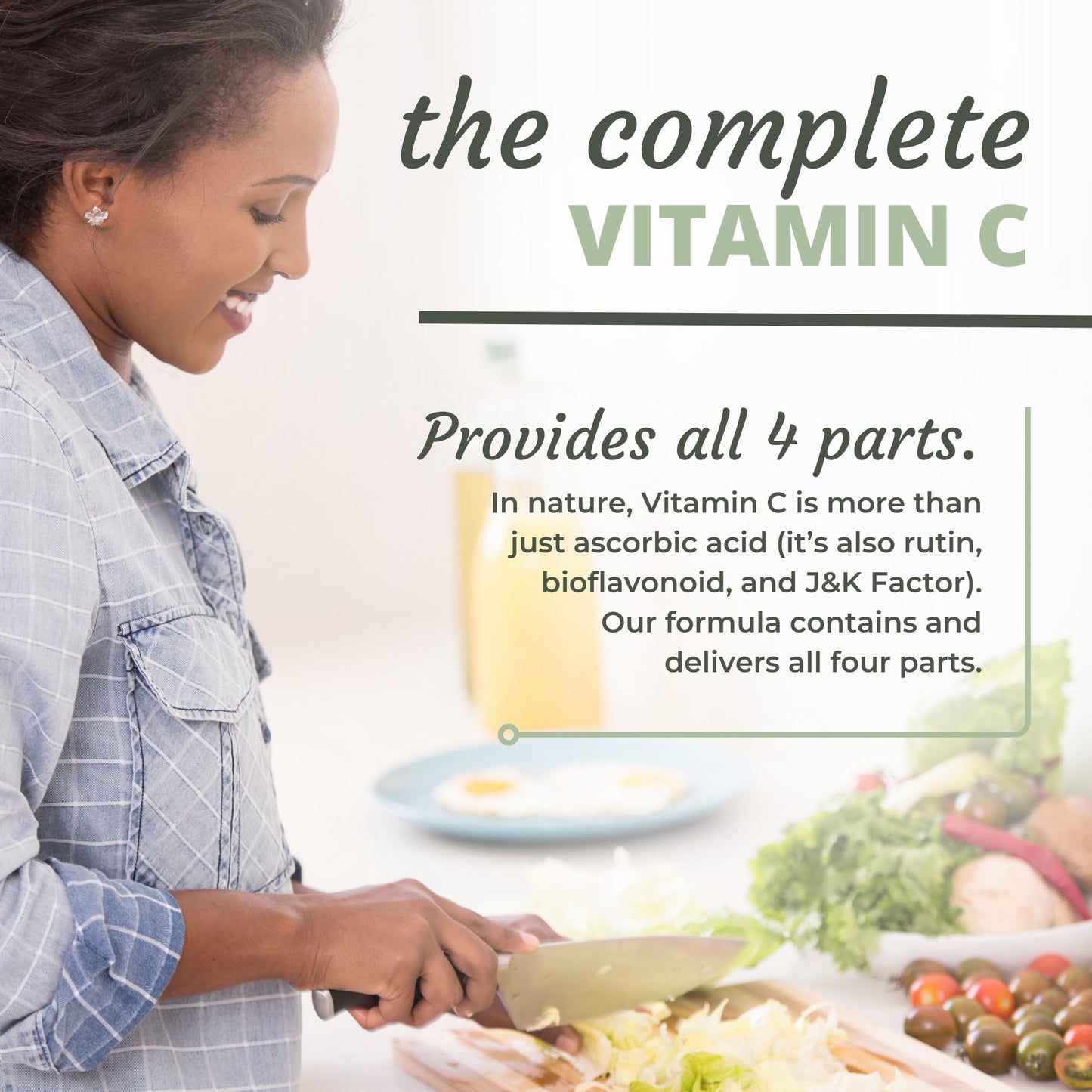 Optimal Health Systems Whole C Chewable Vitamin C from Whole Foods, Acerola Cherry, Orange Fruit, & Black Currant + Bioflavenoids, 60 Tablets
