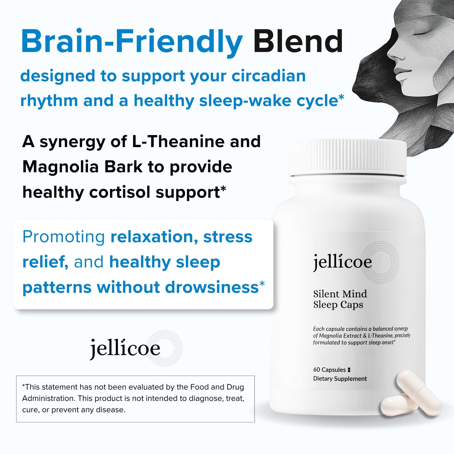 Jellicoe Cortisol & Sleep Support Capsule 60 Count