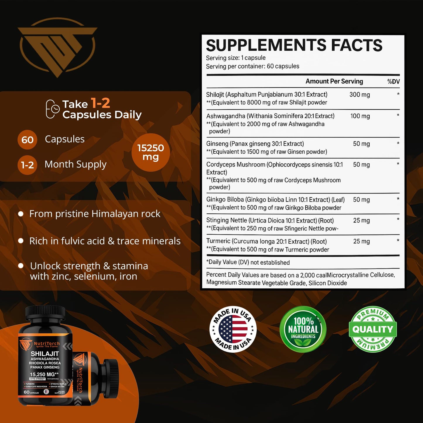 NutriTorch Shilajit Capsules 60 Capsules