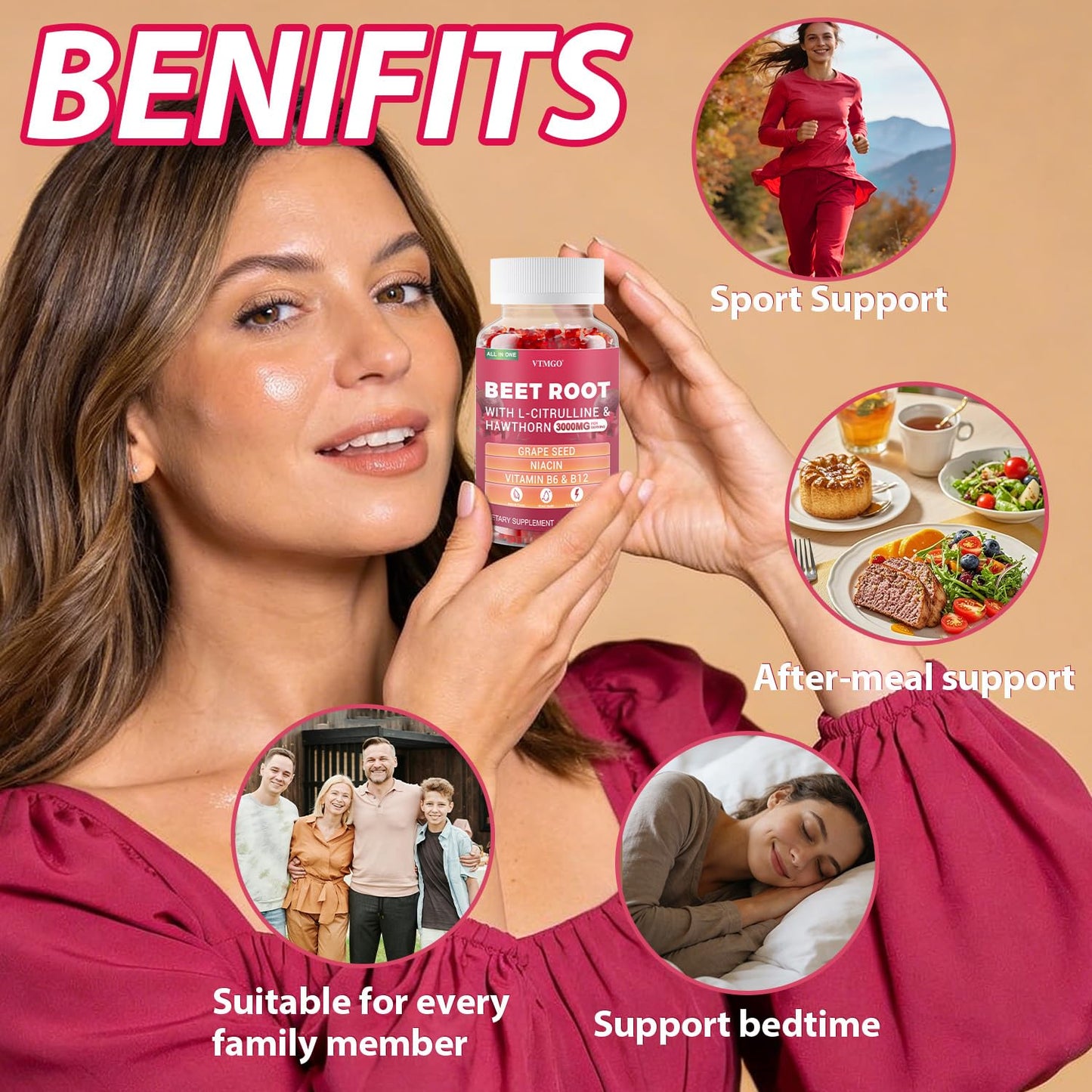 VTMGO Beet Root Gummies 60 Count