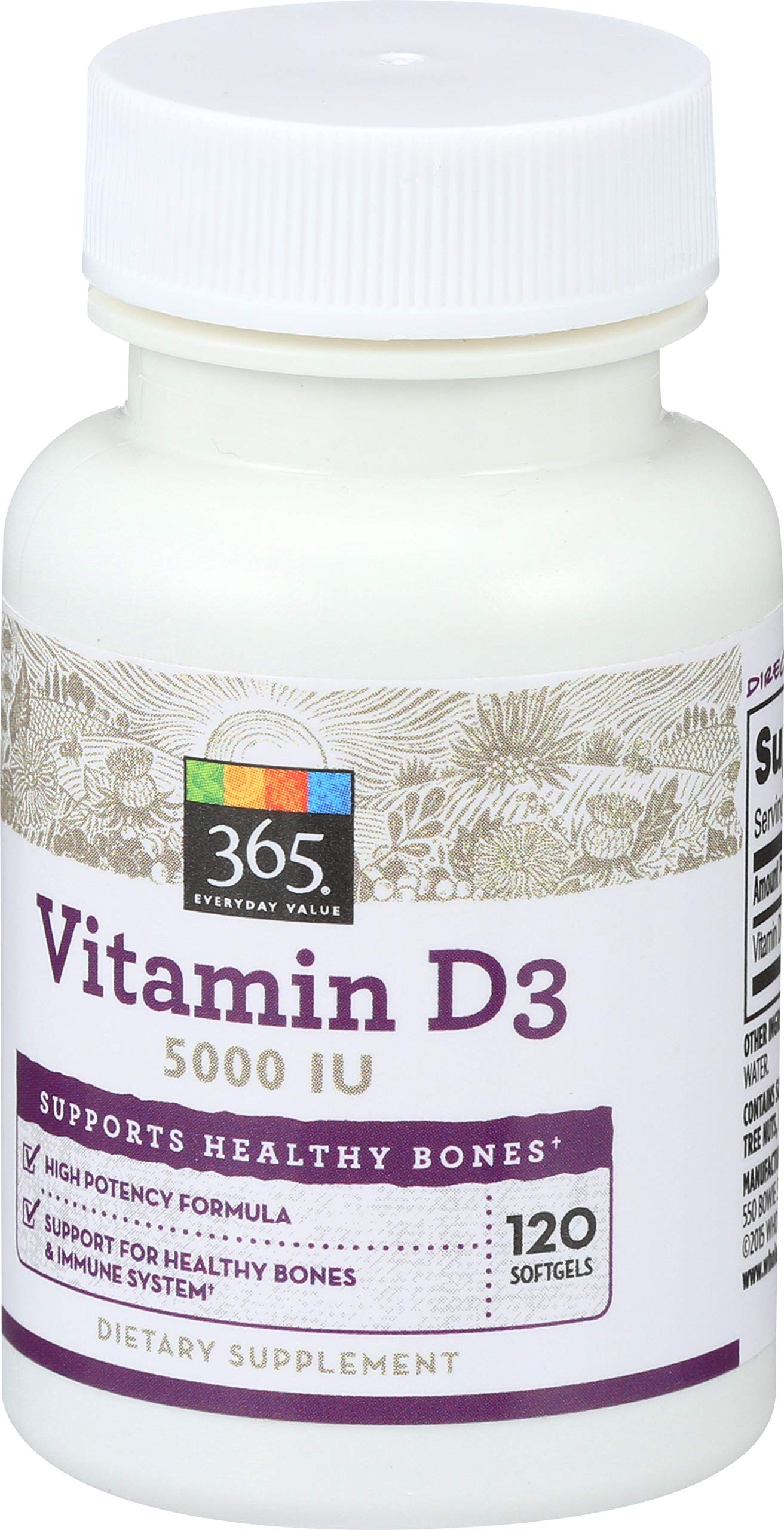 365 by Whole Foods Market Vitamin D3 Softgels 120