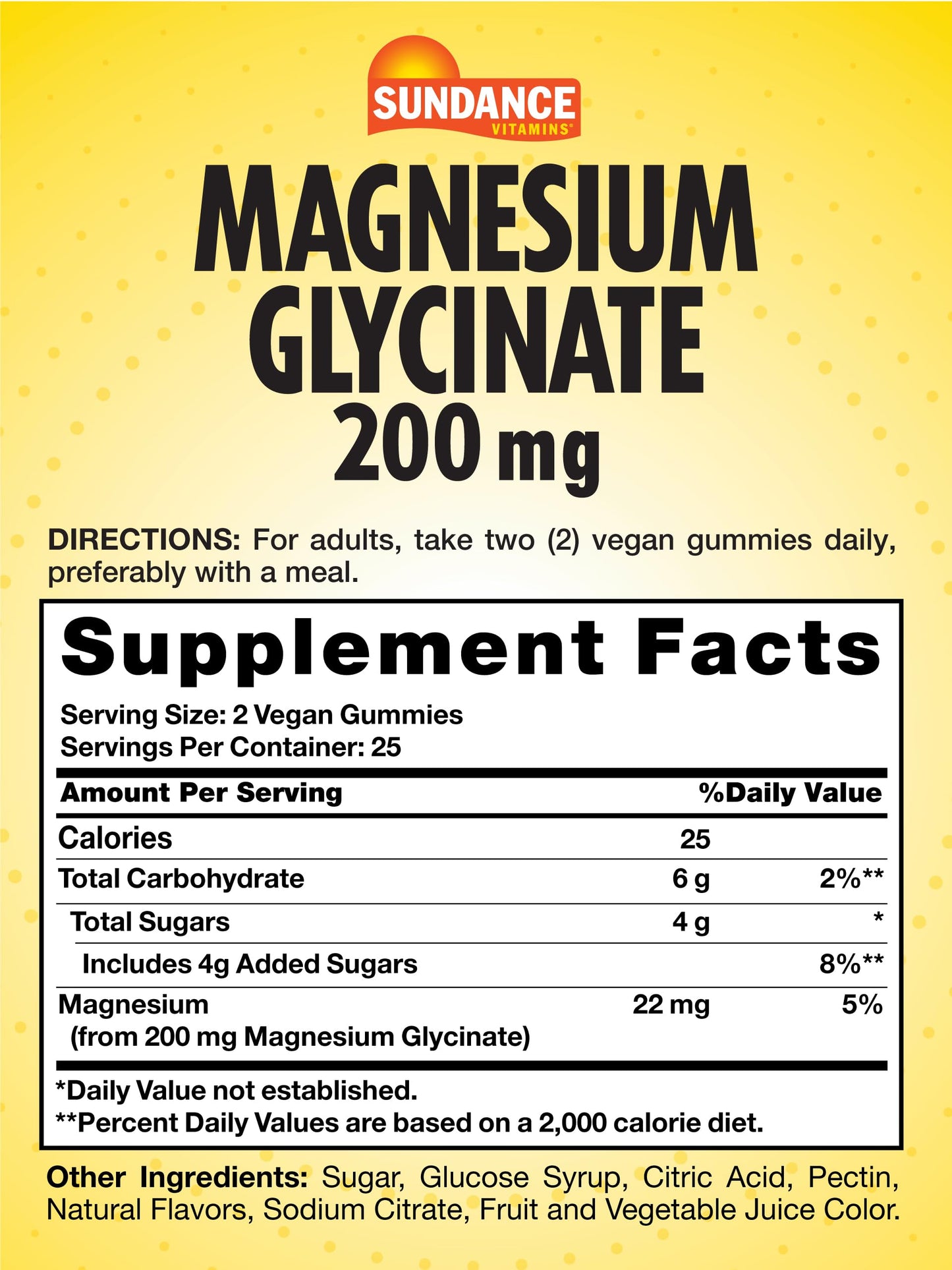 Sundance Magnesium Glycinate Gummy, 200mg, 50 Count