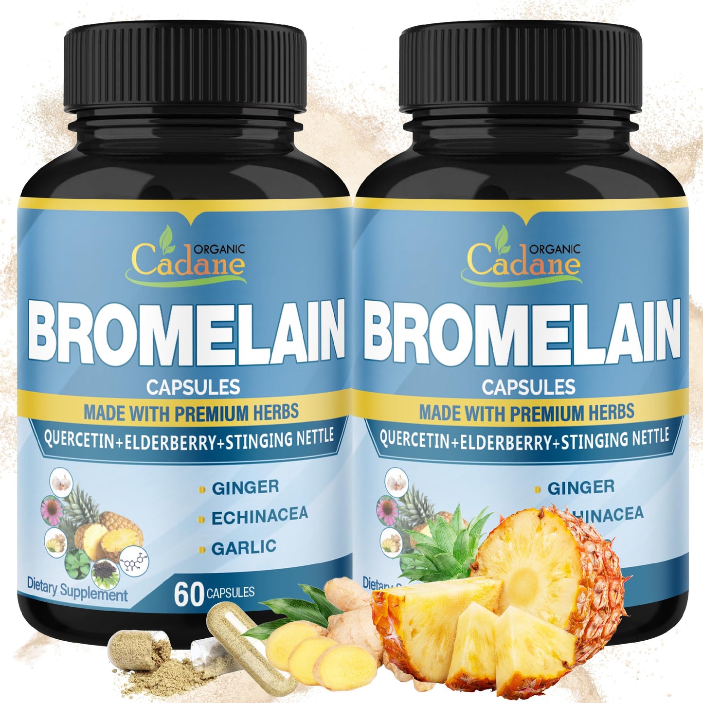 Organic Cadane Bromelain Capsules 120 Count