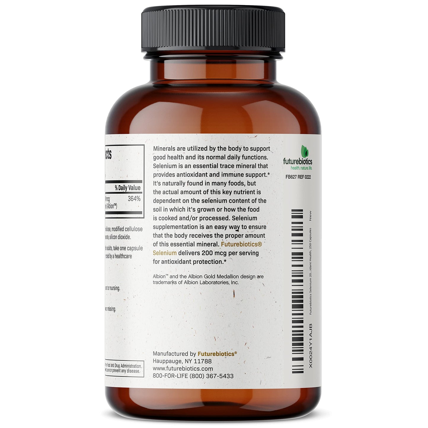 Futurebiotics Selenium 200 mcg Amino Acid Complex - Essential Trace Mineral with Superior Absorption, Non-GMO, 250 Capsules