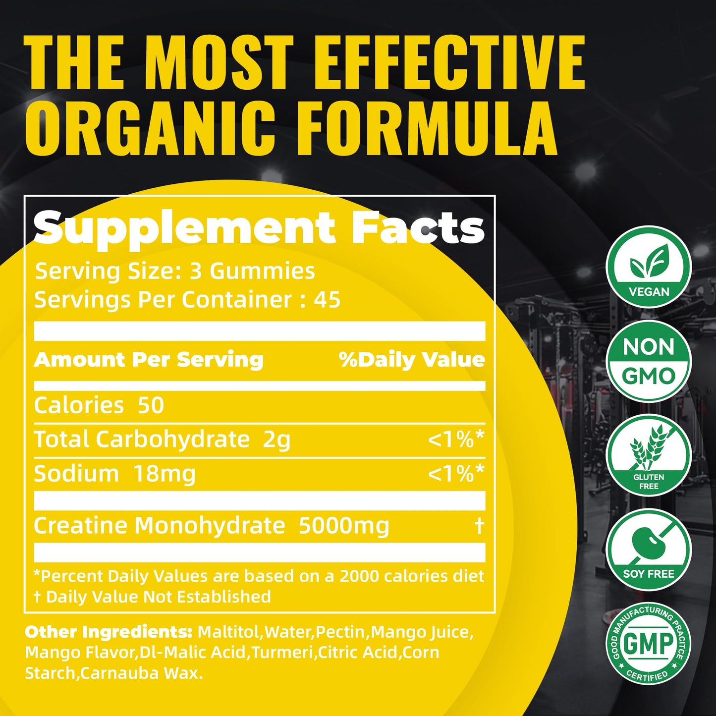 Natures Aid Creatine Monohydrate Gummies 135 Count