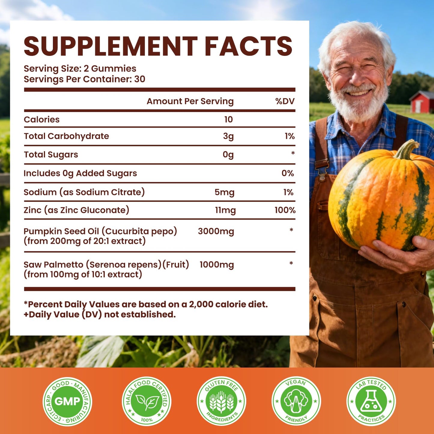 Jabsah Pumpkin Seed Oil with Saw Palmetto Gummies 120 Count
