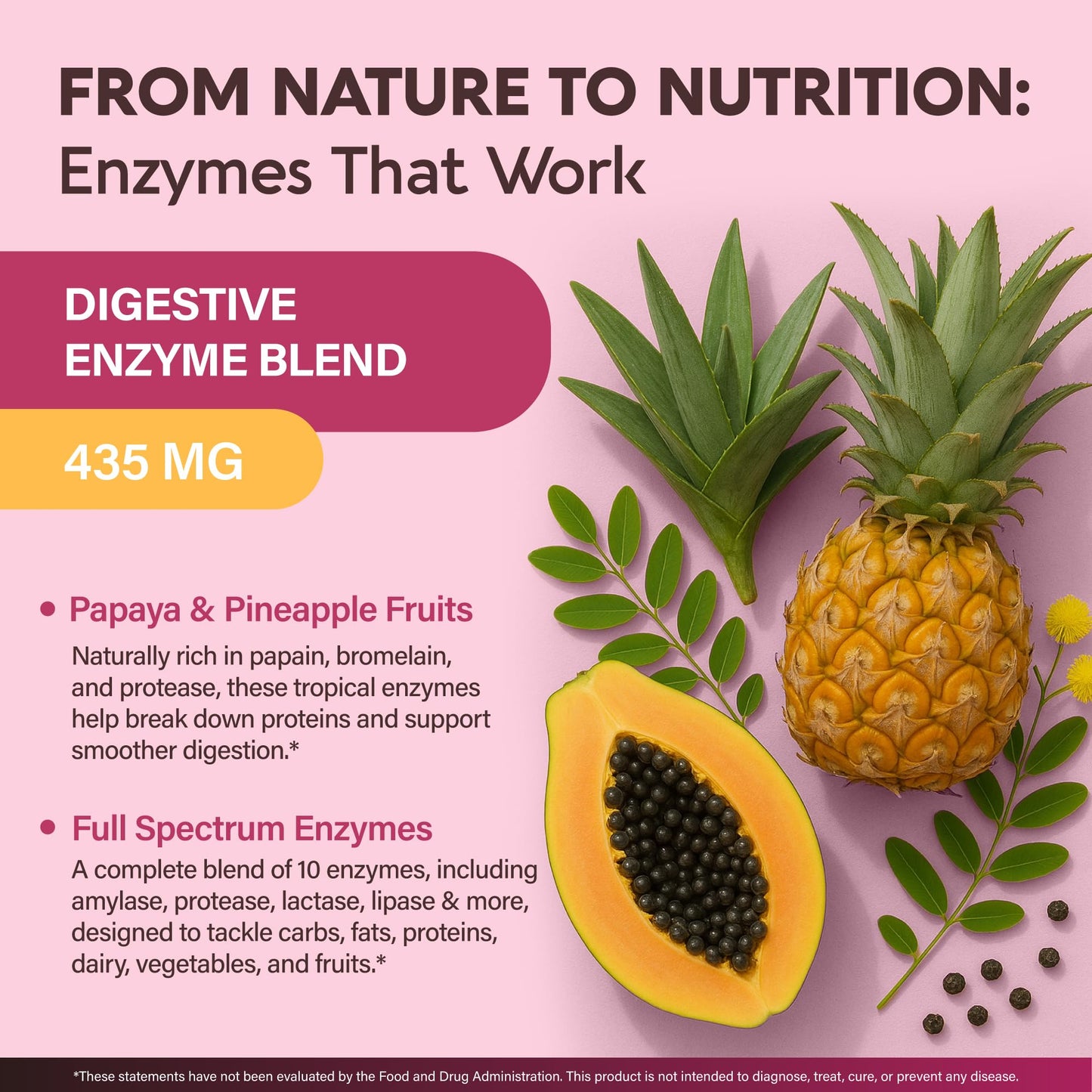 NUTRAHARMONY Digestive Enzymes for Women - Multi Digestive Enzymes with Papaya, Bromelain, Probiotic & Prebiotics - Gut & Digestion Support, 90 Capsules