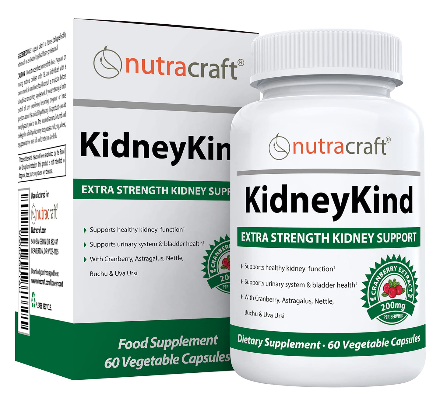 Nutracraft KidneyKind #1 Kidney Support and Detox Supplement Capsules, 60 Count