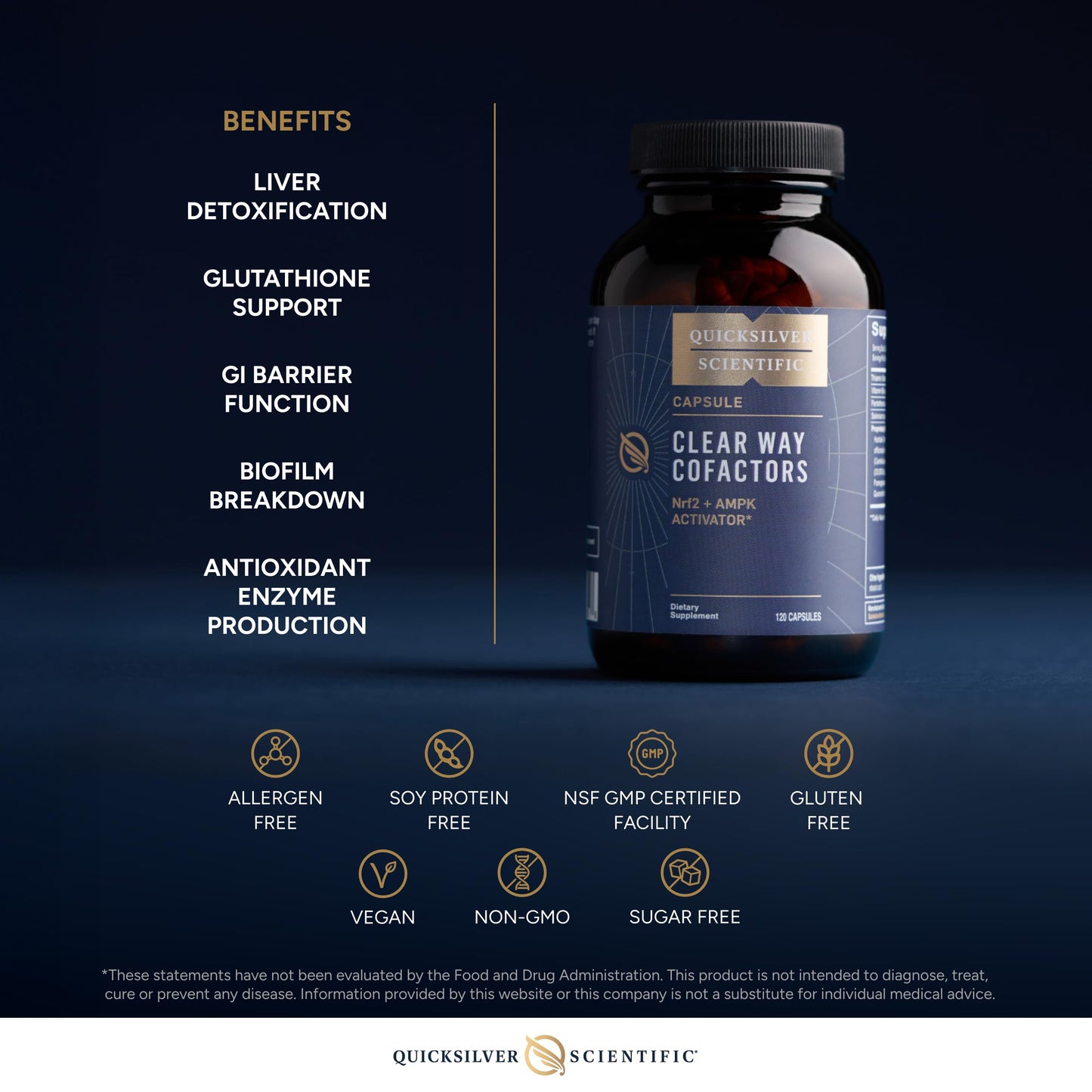 Quicksilver Scientific Clear Way Cofactors 120 Capsules
