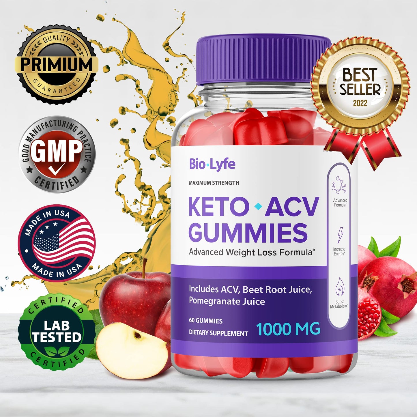 IDEAL PERFORMANCE Biolyfe Keto Gummies 60 Count