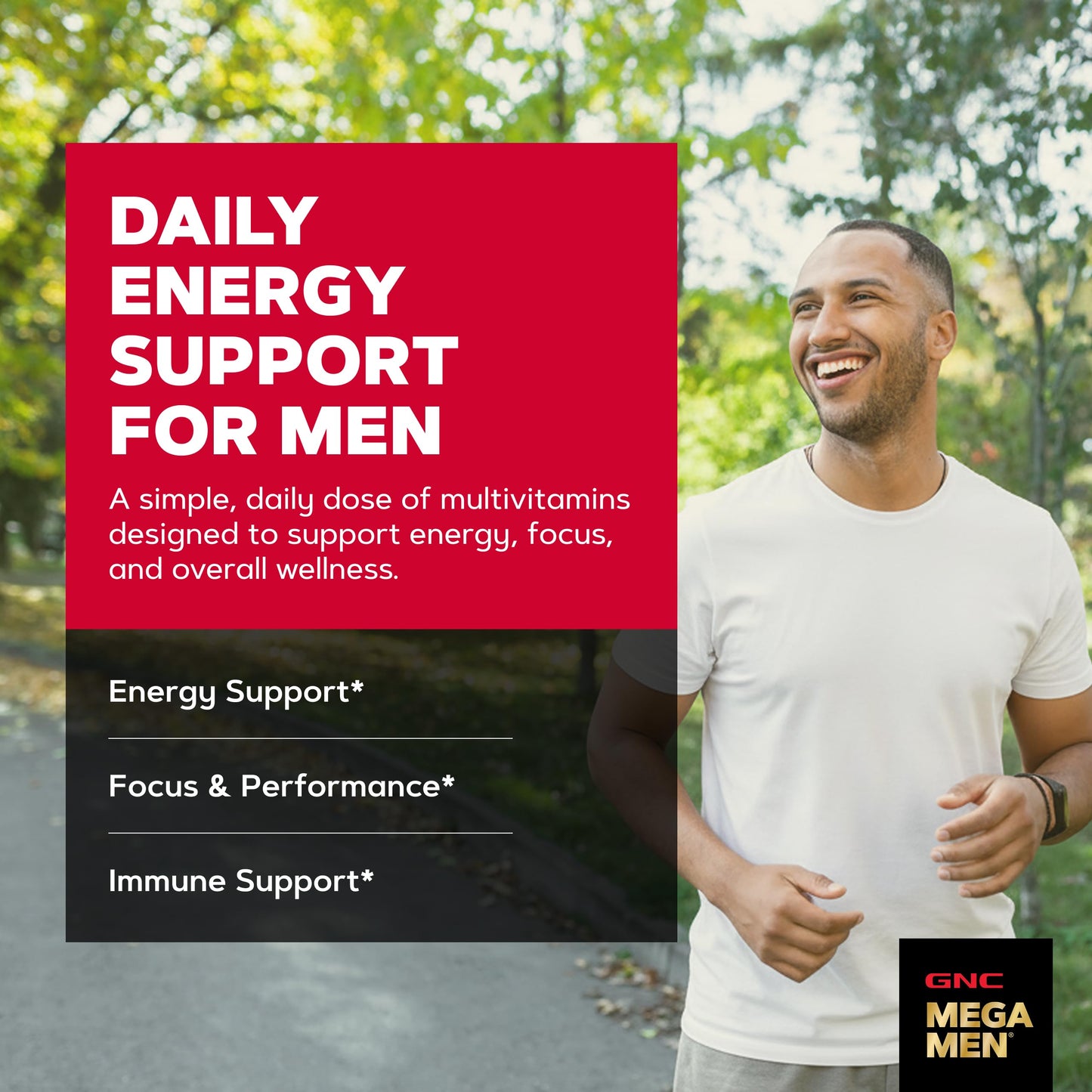 GNC Mega Men Energy & Metabolism Multivitamin Caplets 180