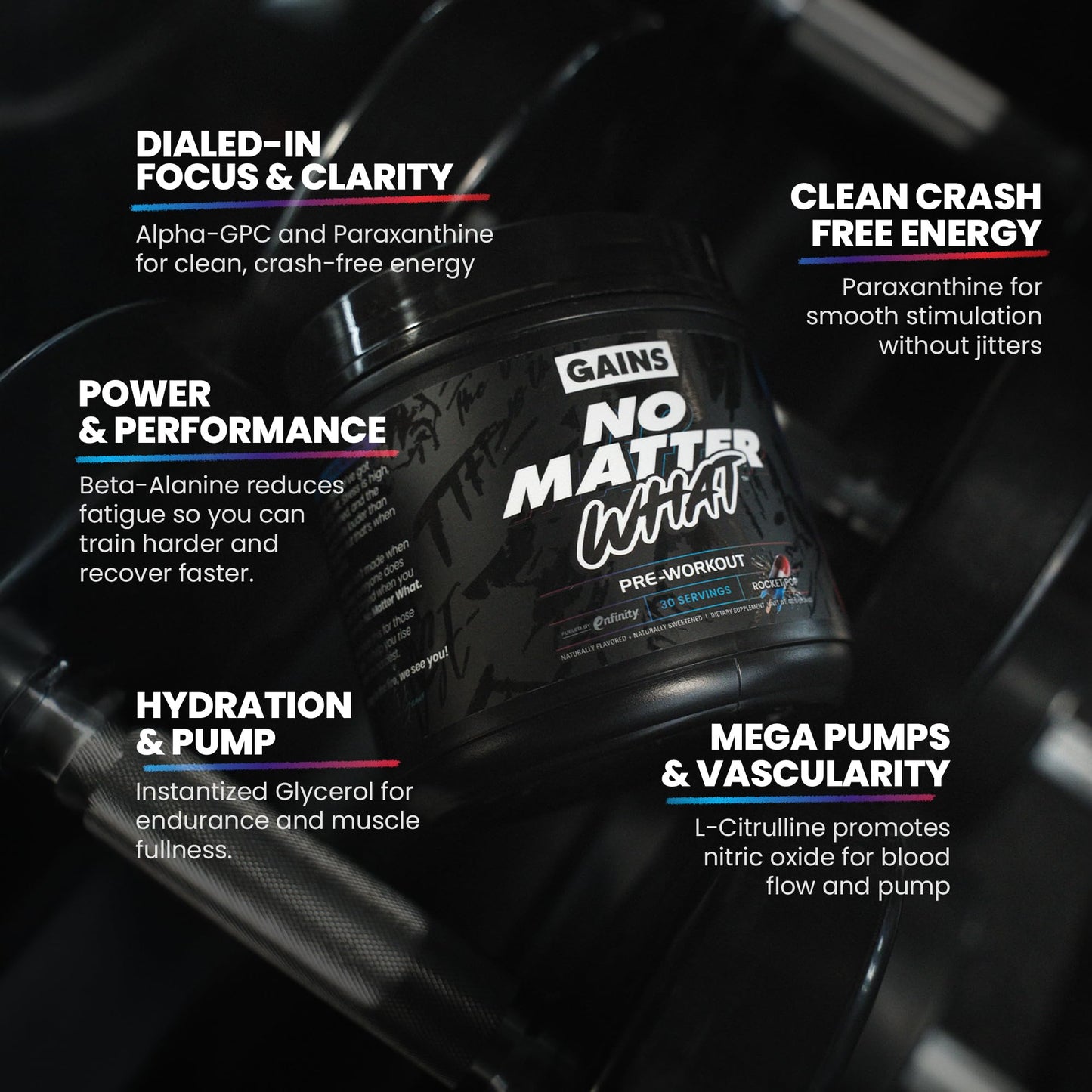 GAINS IN BULK No Matter What Pre Workout Powder, 14.28 Ounce