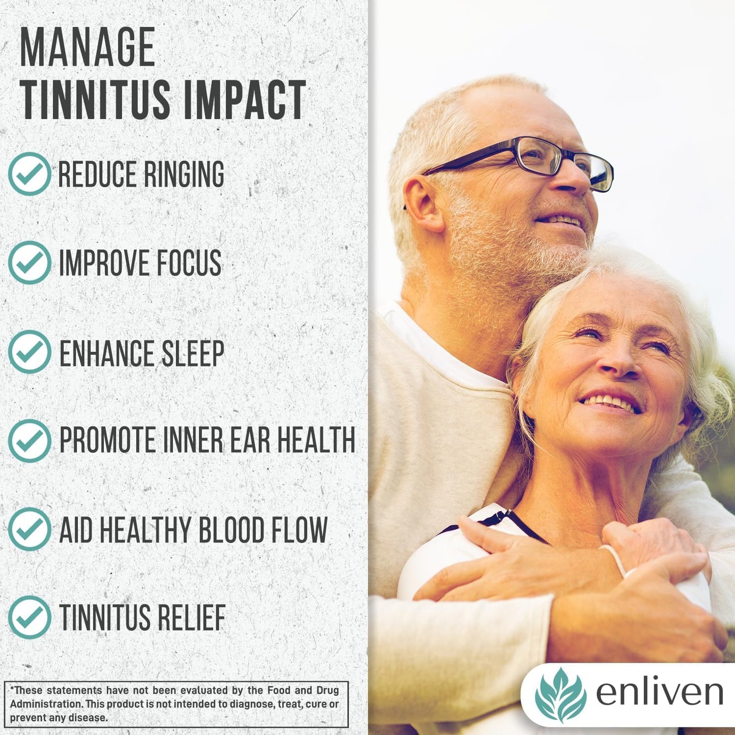 enliven Tinnitus Relief Pills Ear Ringing Support B12 Inositol Capsules, 360 Count