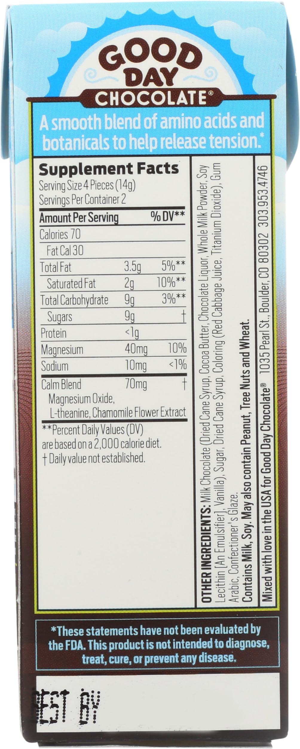 Good Day Chocolate Calm Supplement Chewable 8 Count