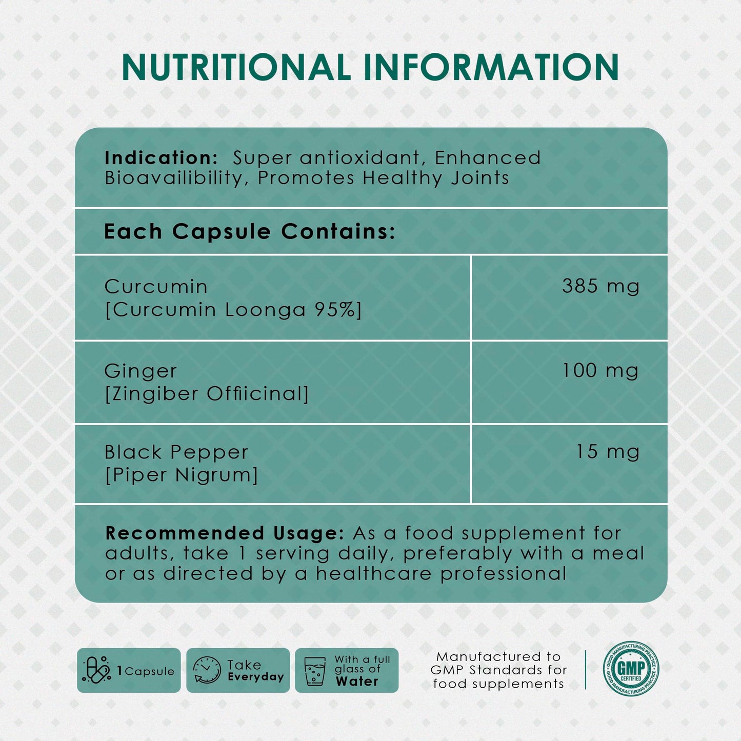 AMBROSIAL Curcumin with Piperine (Black Pepper) & Ginger Capsule 60 Count