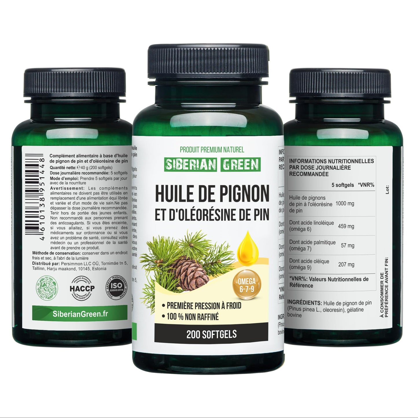 Siberian Green Pine Nut Oil with Pine Resin Softgels 200