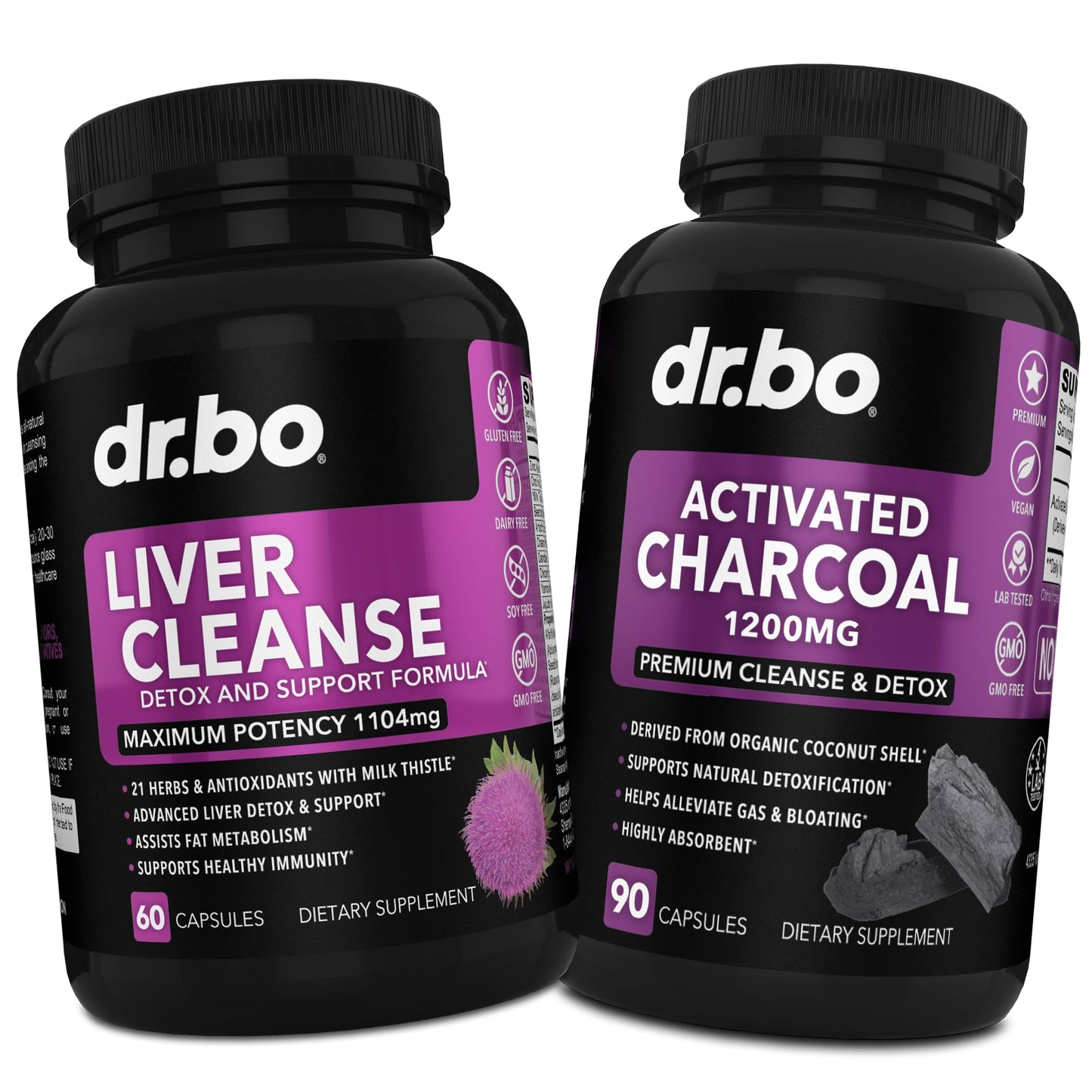 DR. BO Liver Cleanse & Activated Charcoal Capsules, 1 Capsule