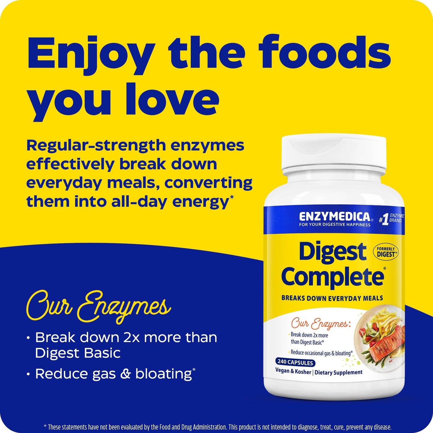Enzymedica Digest Complete & SubCulture Probiotic Digestive Enzyme Supplement, 270 Capsules