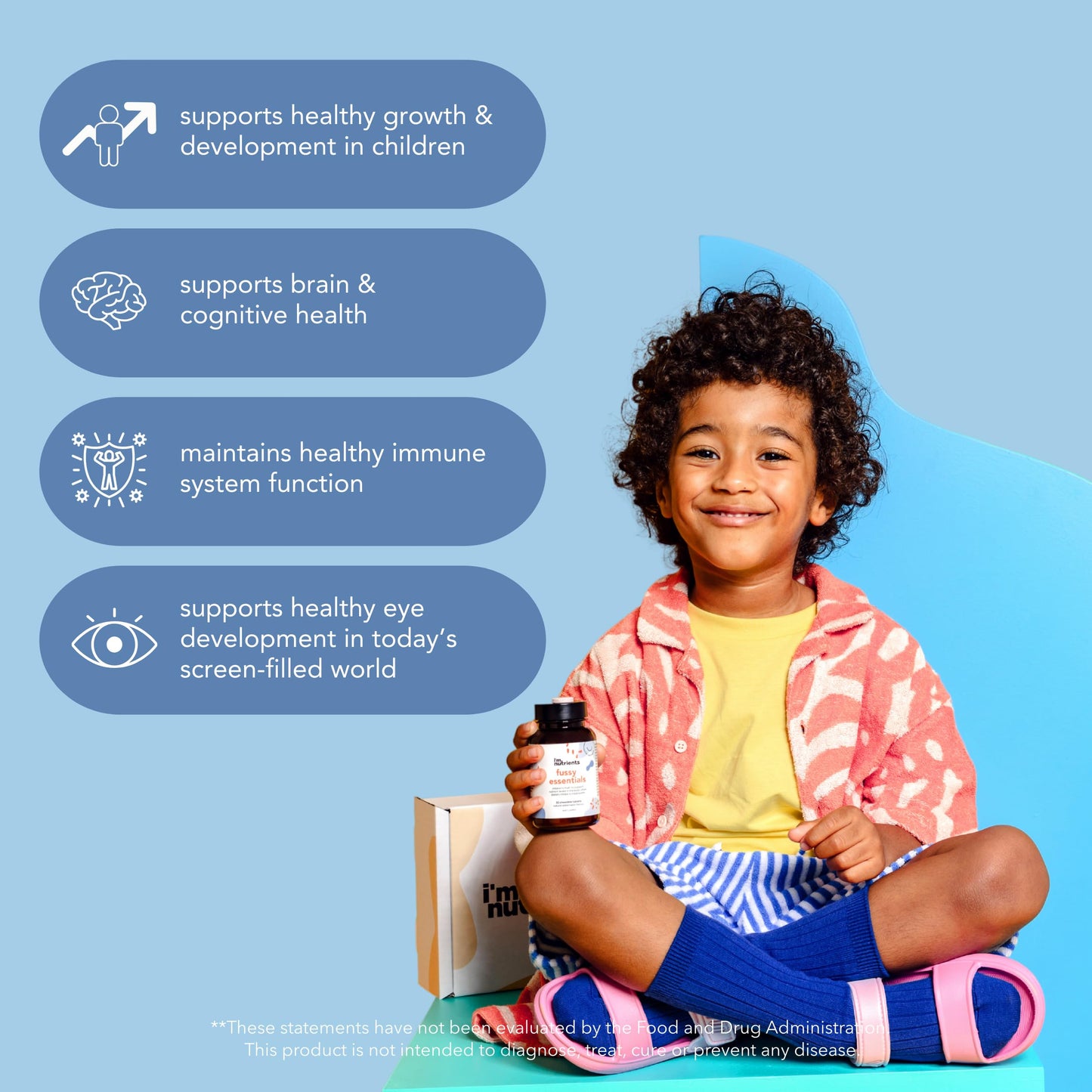I'm Nutrients Picky Essentials Kids Multivitamin with Iron + Zinc Chewable 60 Tablets