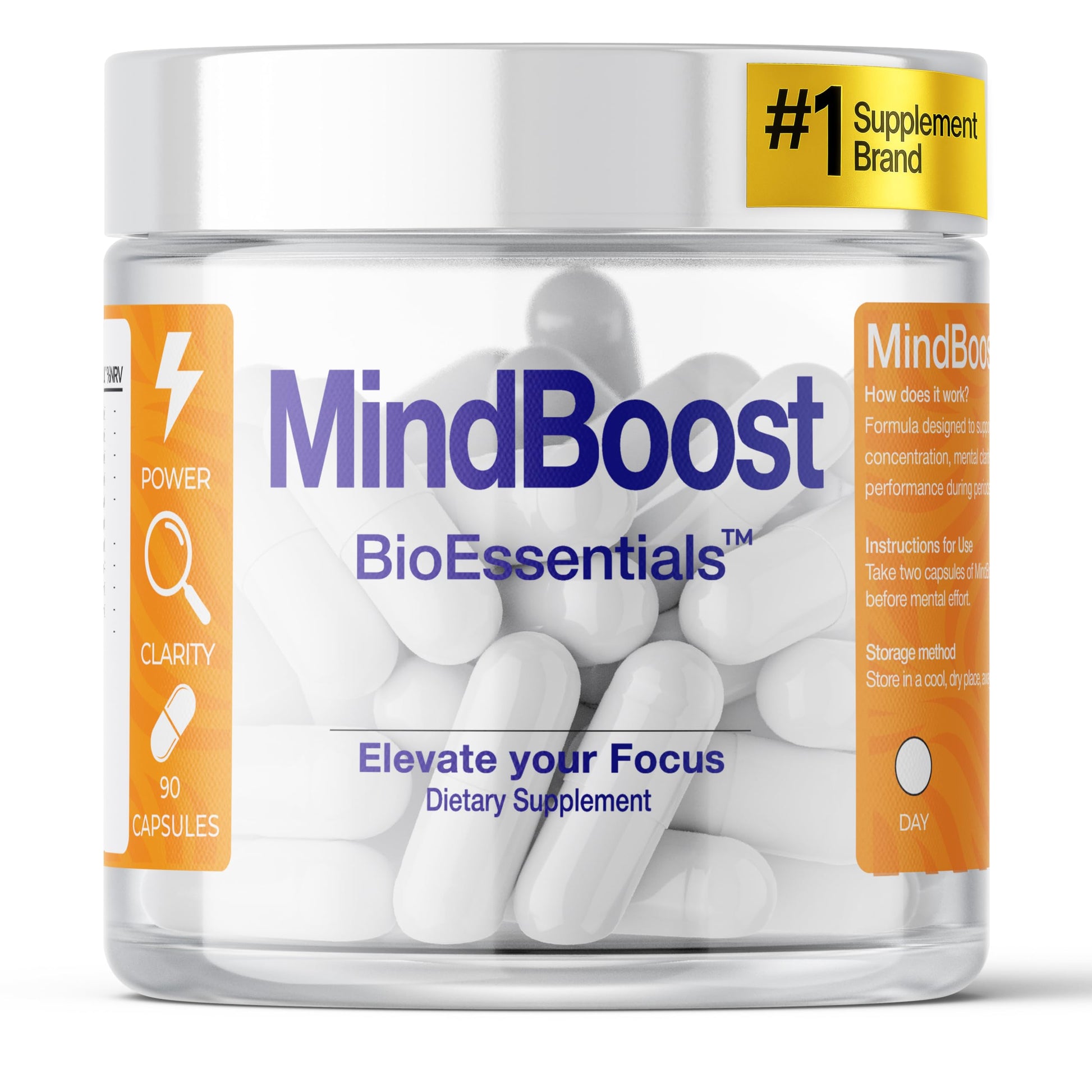 BioEssentials MindBoost 10-Ingredient Nootropic Stack Citicoline 280mg & L-Tyrosine 280mg – Cognitive Function & Mental Focus – PS 100mg + Uridine Creatine ALA Mg Zn, 60 Capsules