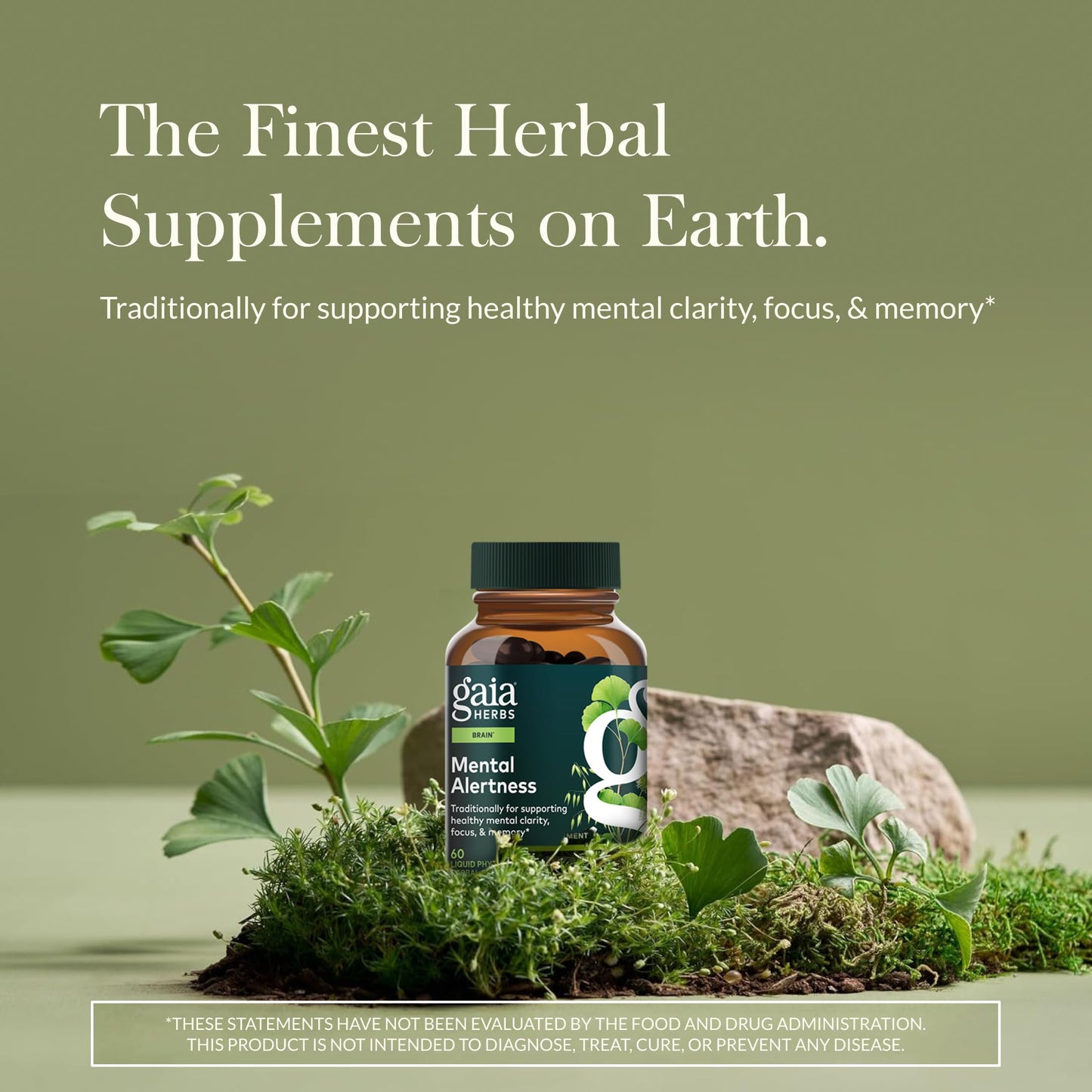 Gaia Herbs Mental Alertness Brain Support Capsules, 60 Count