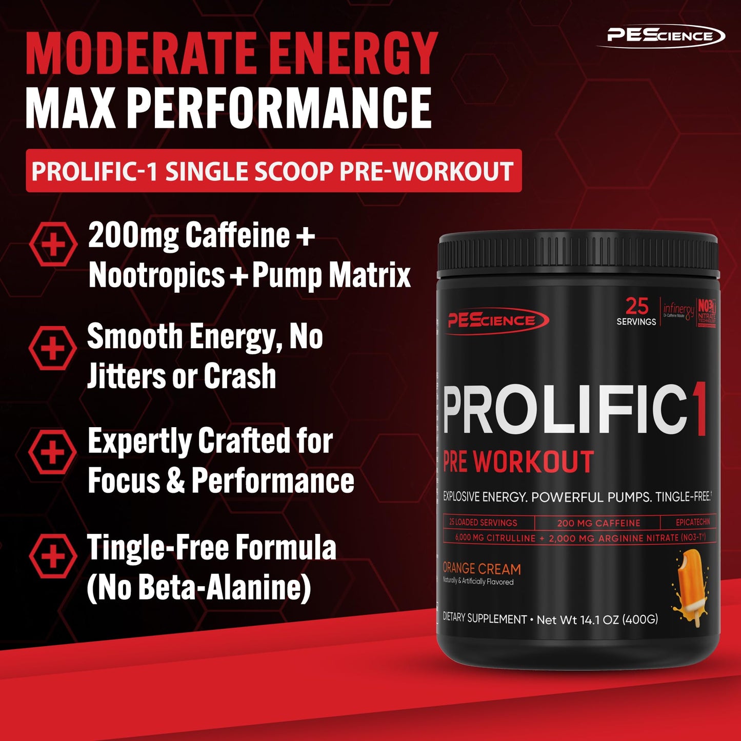 PEScience Prolific-1 Pre Workout Powder 14.1 Ounce