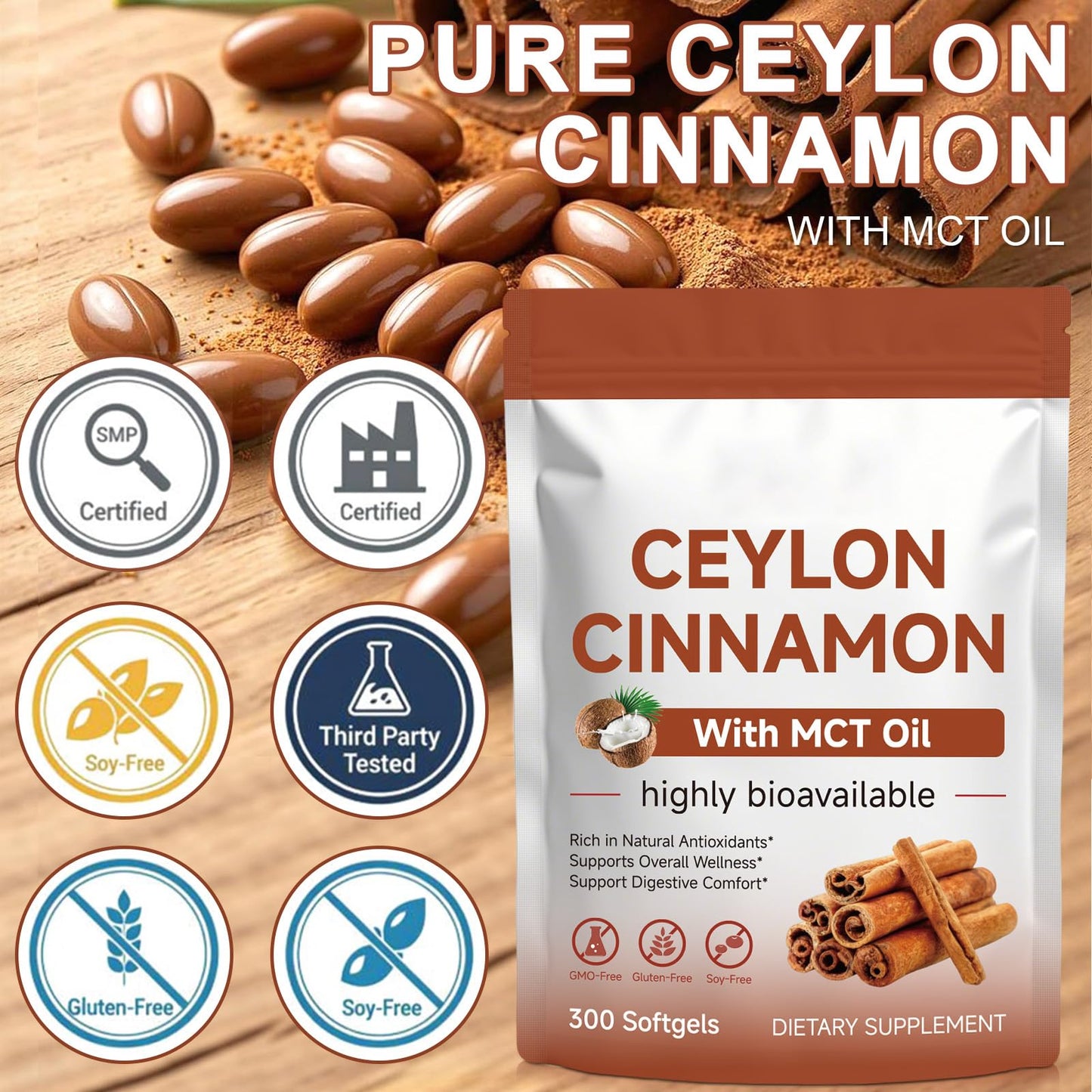 Akeeronn Ceylon Cinnamon Softgels 300