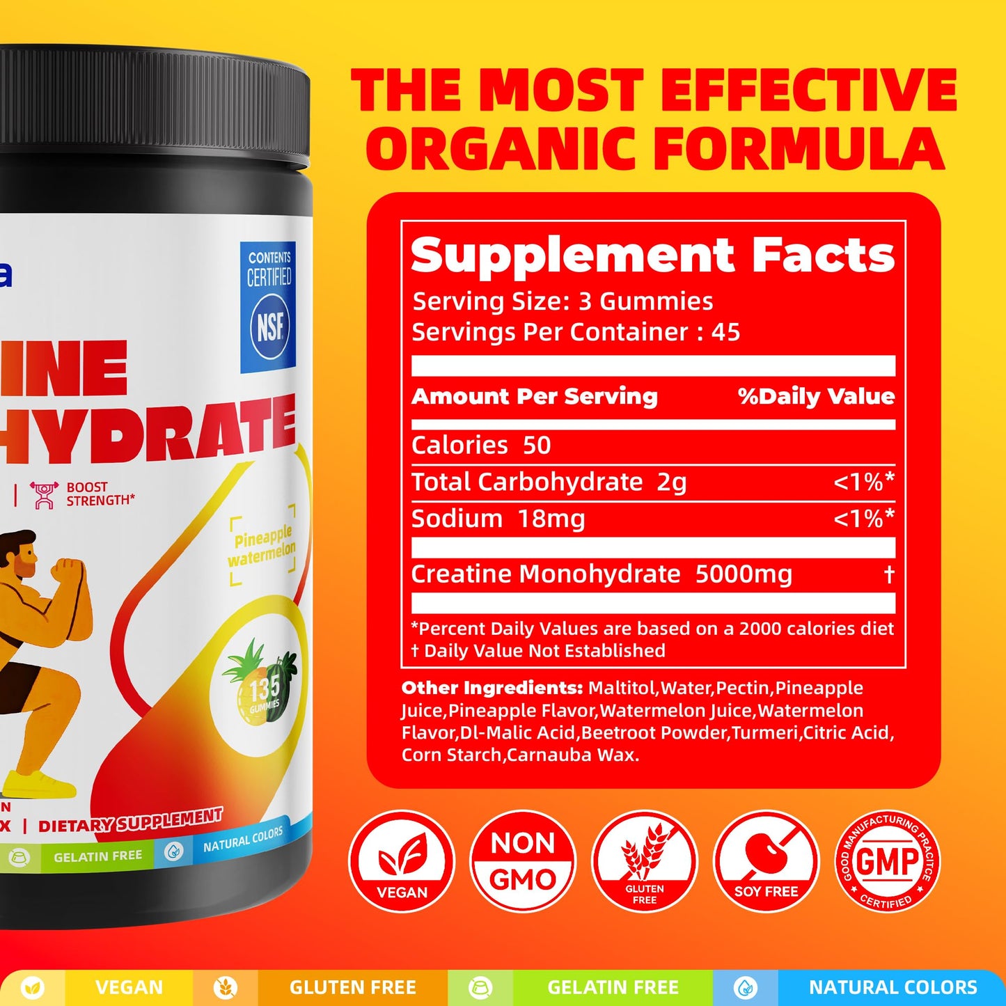 ON GREENVITA NUTRITION Creatine Monohydrate Gummy 135