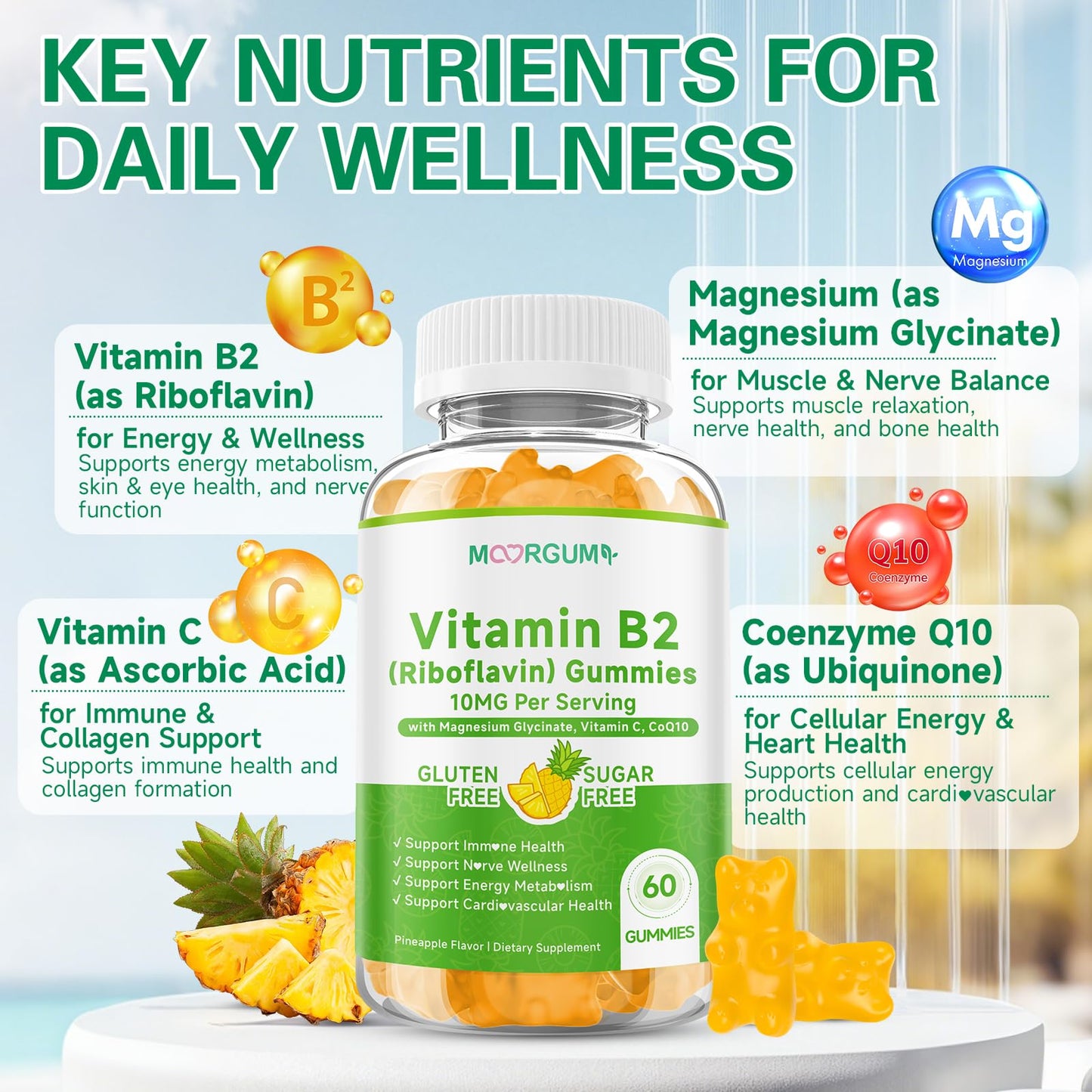 MOORGUMY Vitamin B2 Gummies 60 Count