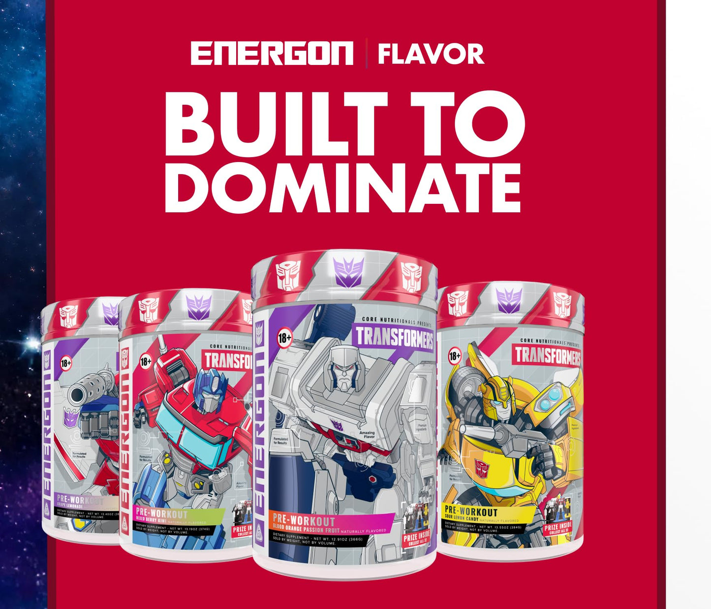 Core Nutritionals Transformers Energon Pre Workout Powder 16 Servings