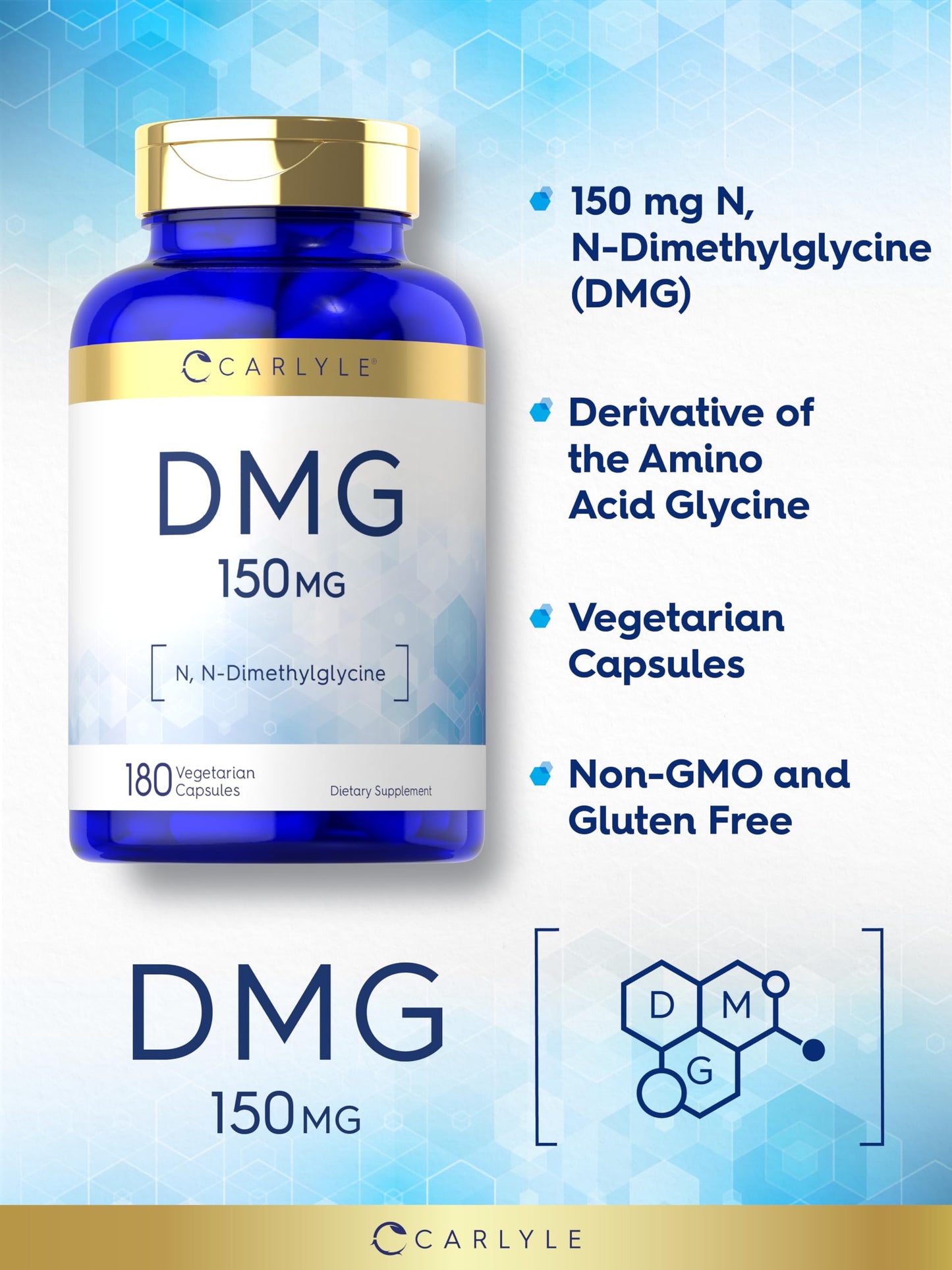 Carlyle DMG N-Dimethylglycine 150 mg Capsule, 180 Count