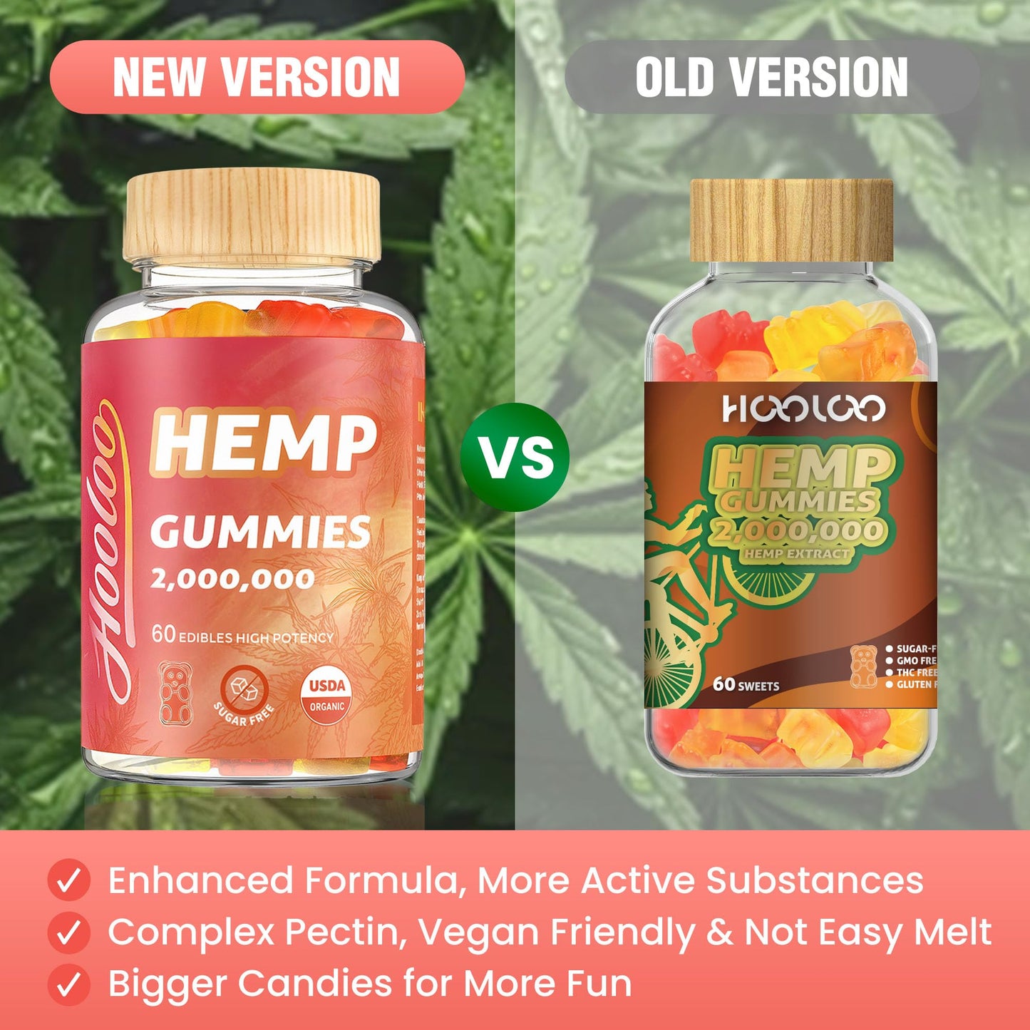 HOOLOO Hemp Gummies for Adults 120 Gummies